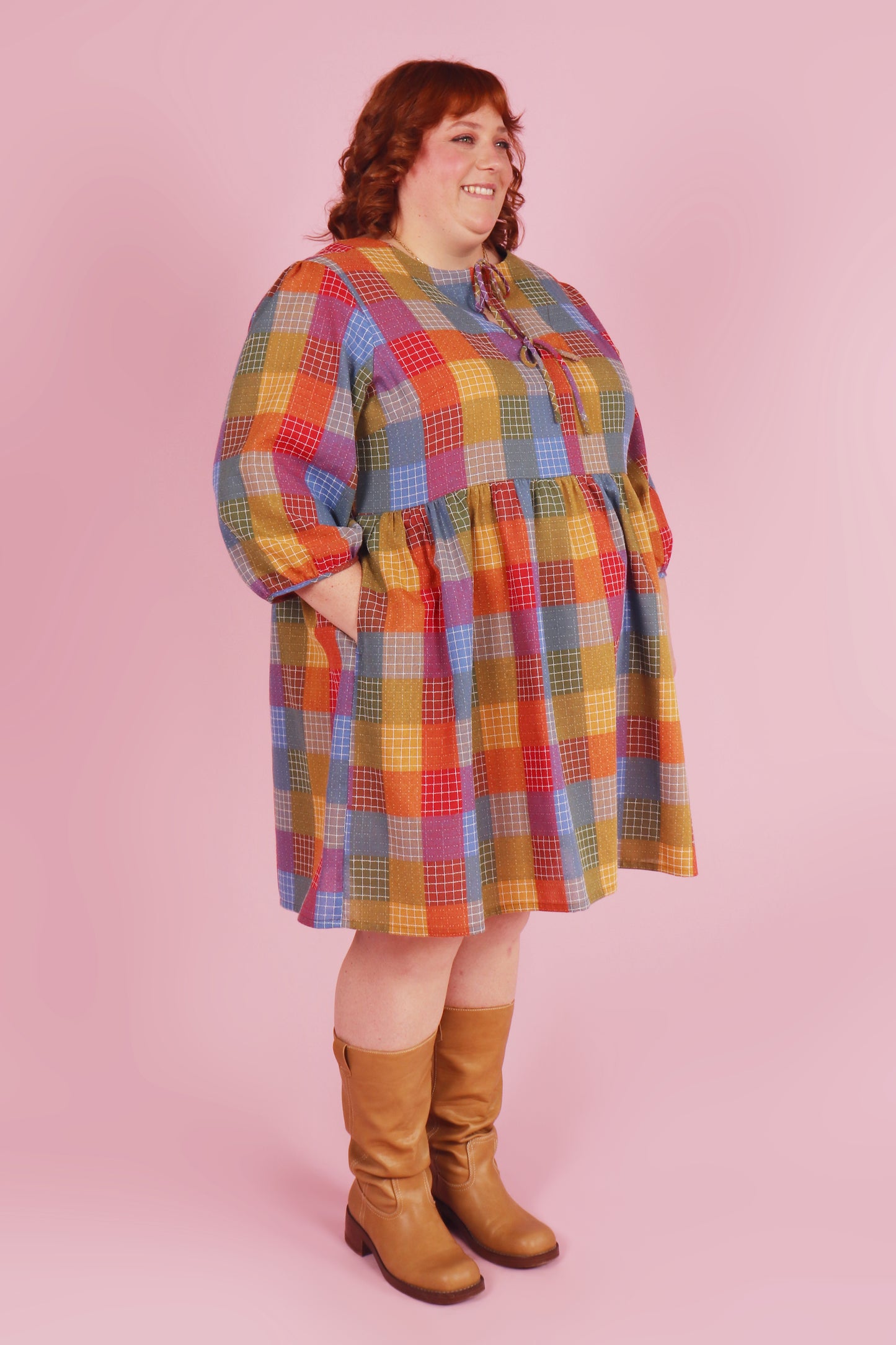 Betty Reversible Dress Hopscotch Plaid