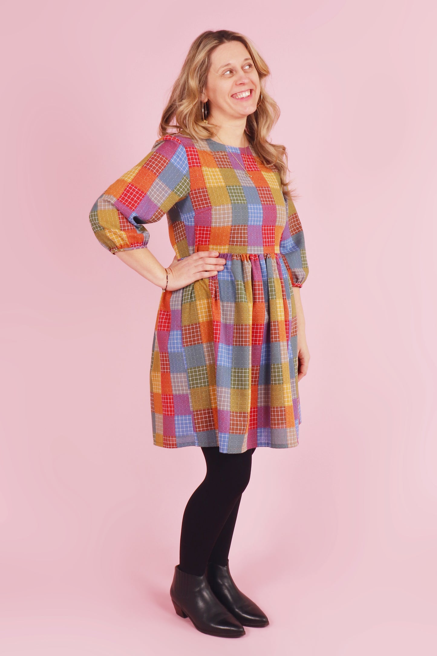 Betty Reversible Dress Hopscotch Plaid