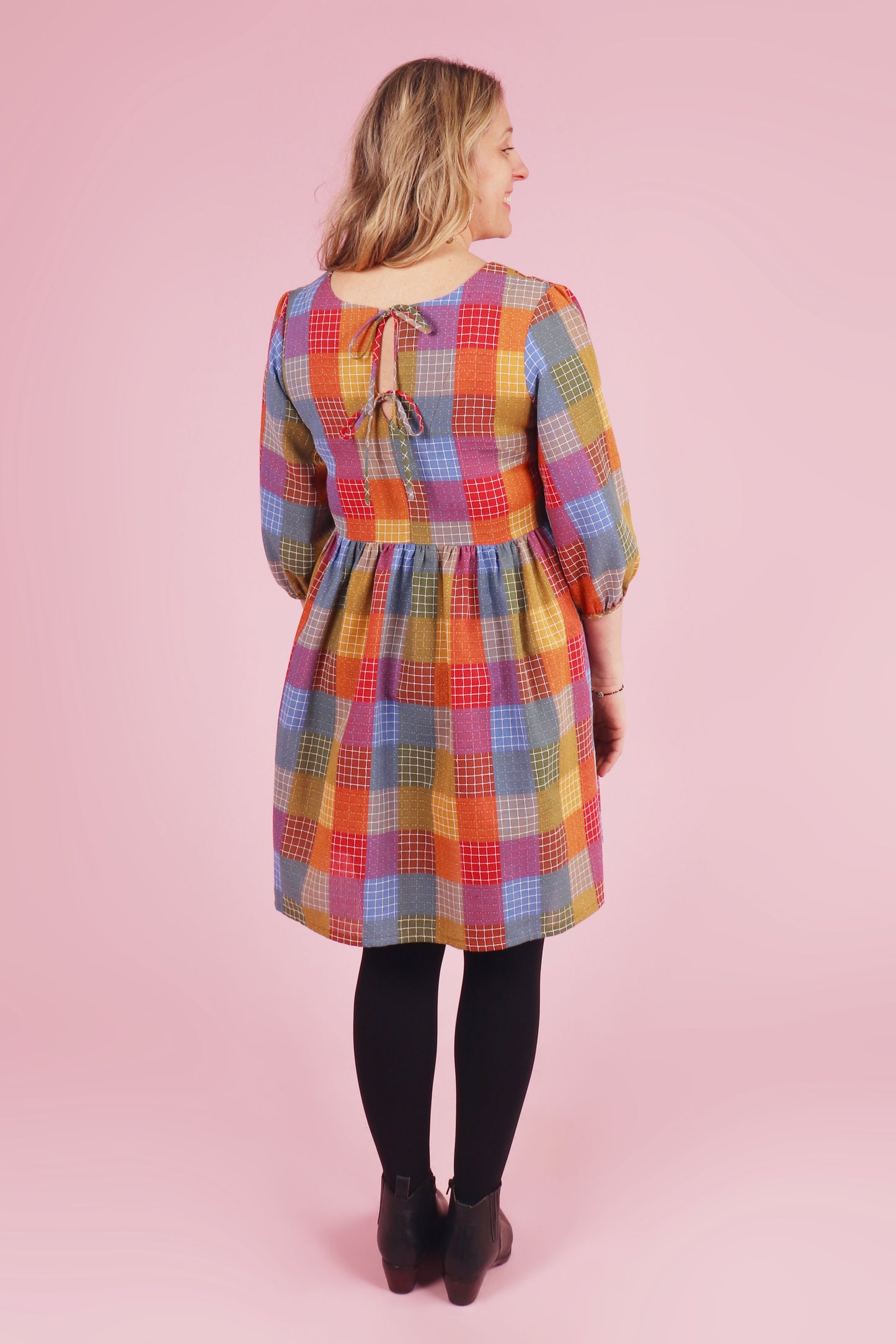 Betty Reversible Dress Hopscotch Plaid