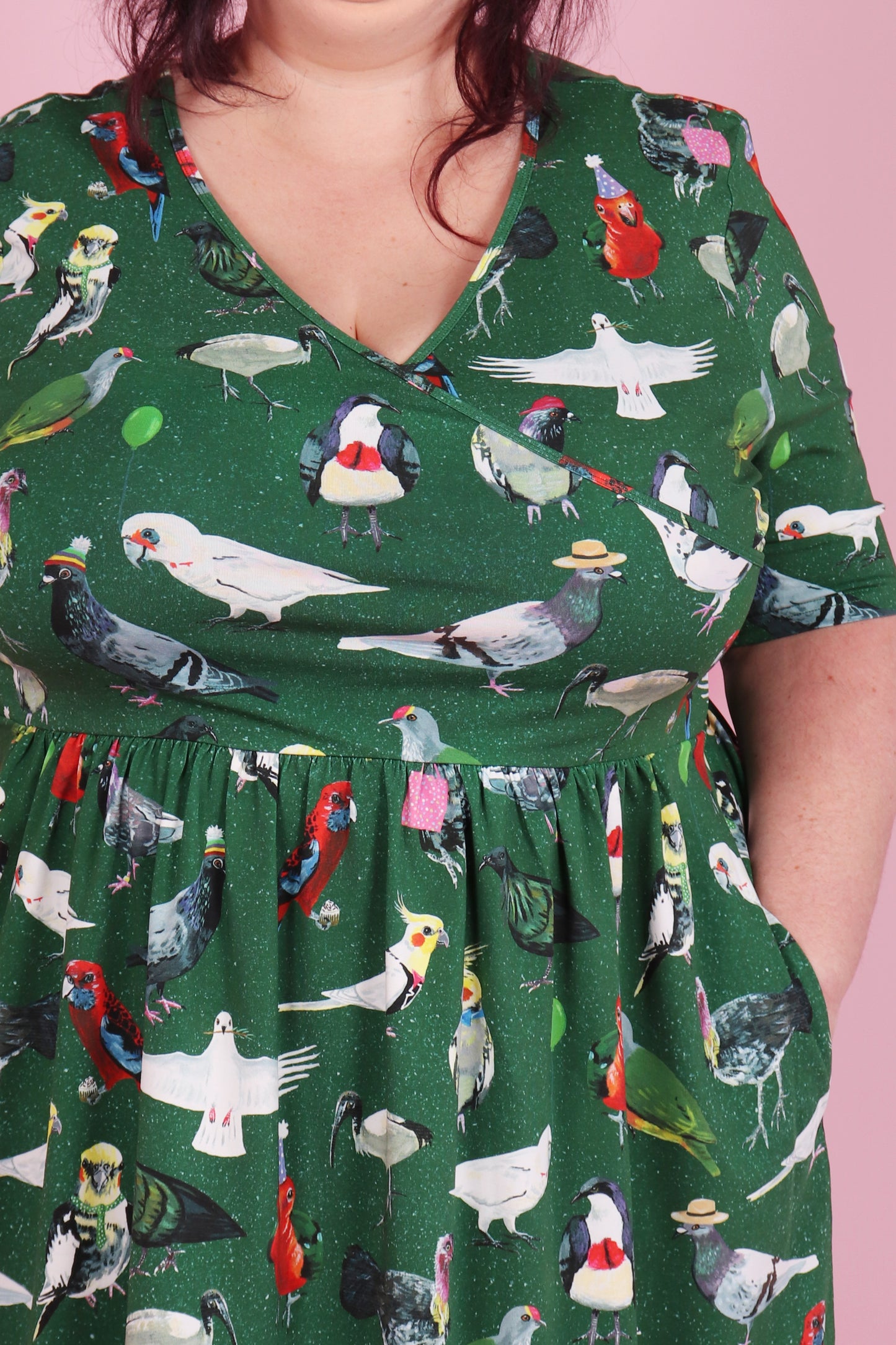 Winnie Reversible Dress Bird Party