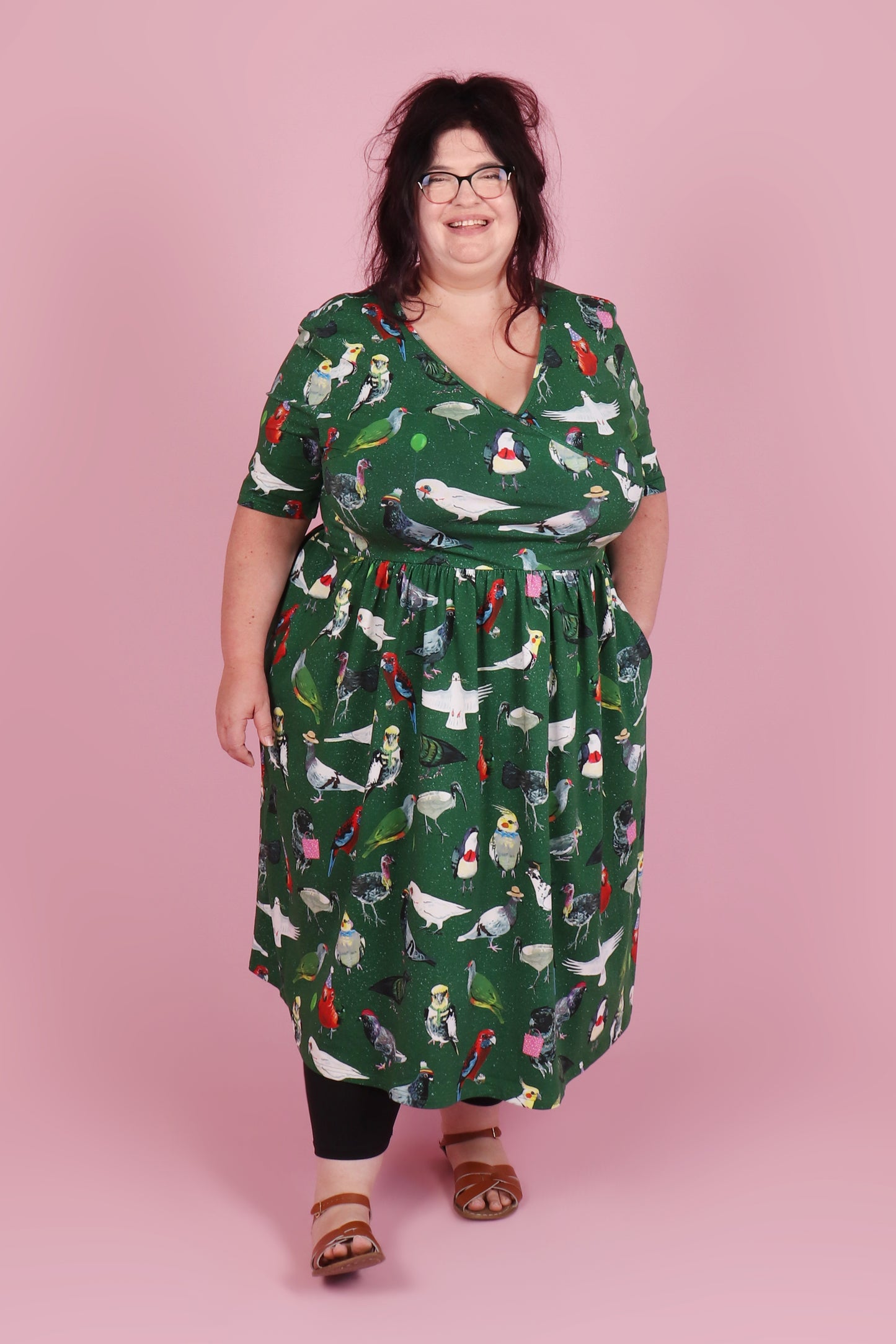 Winnie Reversible Dress Bird Party