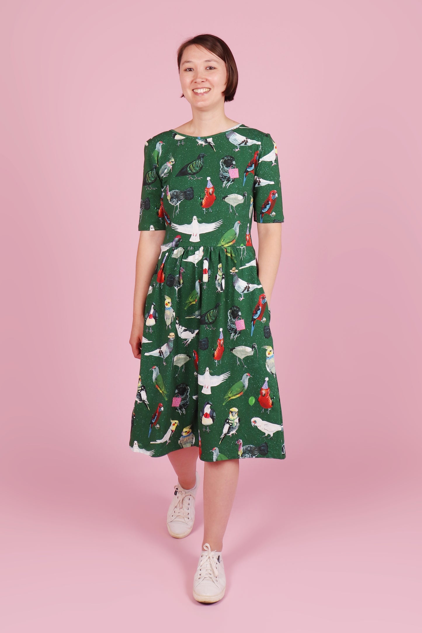 Winnie Reversible Dress Bird Party