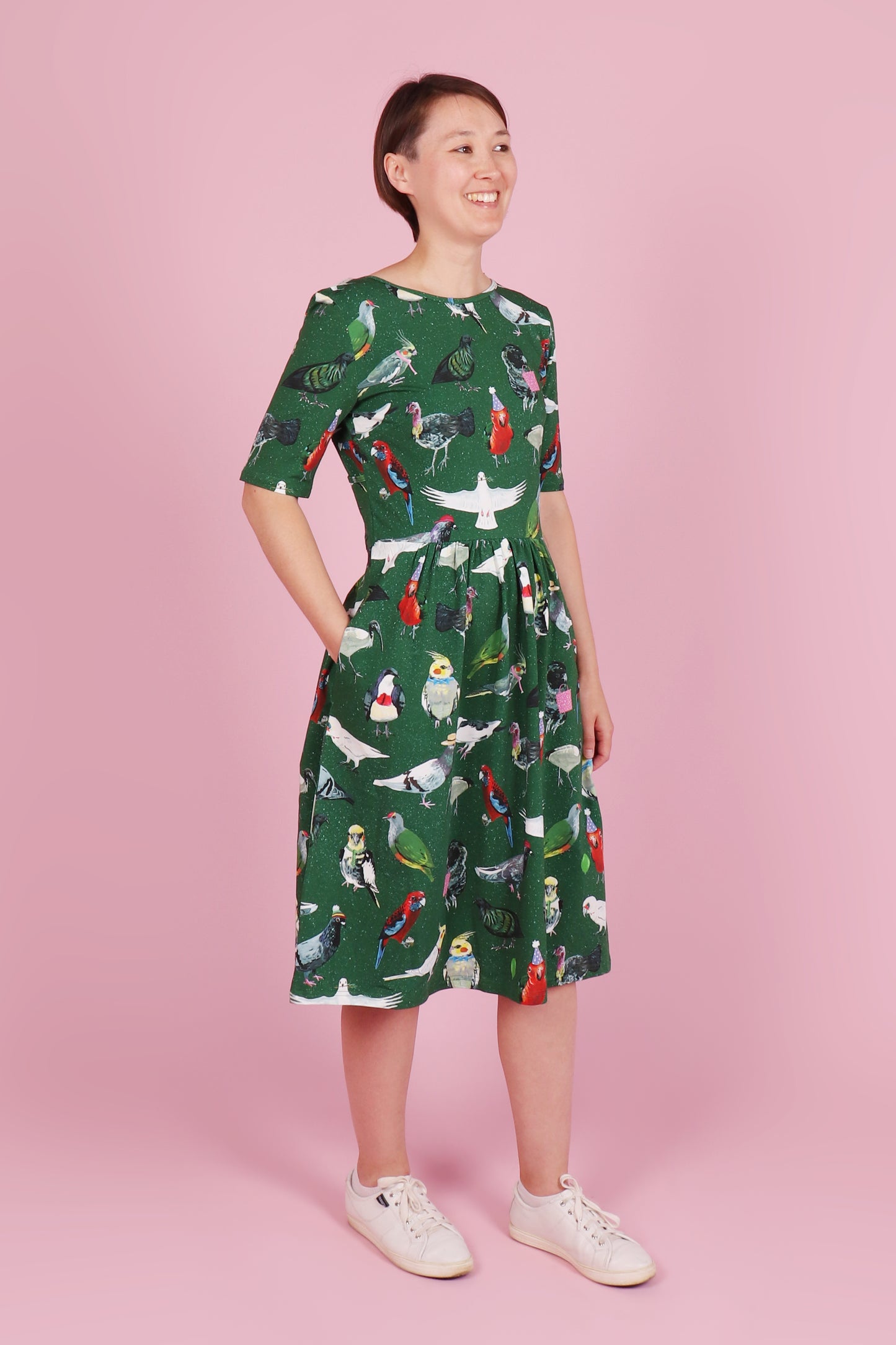 Winnie Reversible Dress Bird Party