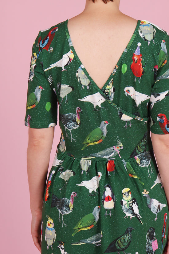 green dress for beach wedding Hill House Home X La Coqueta Green Bird Floral Matilda Dress