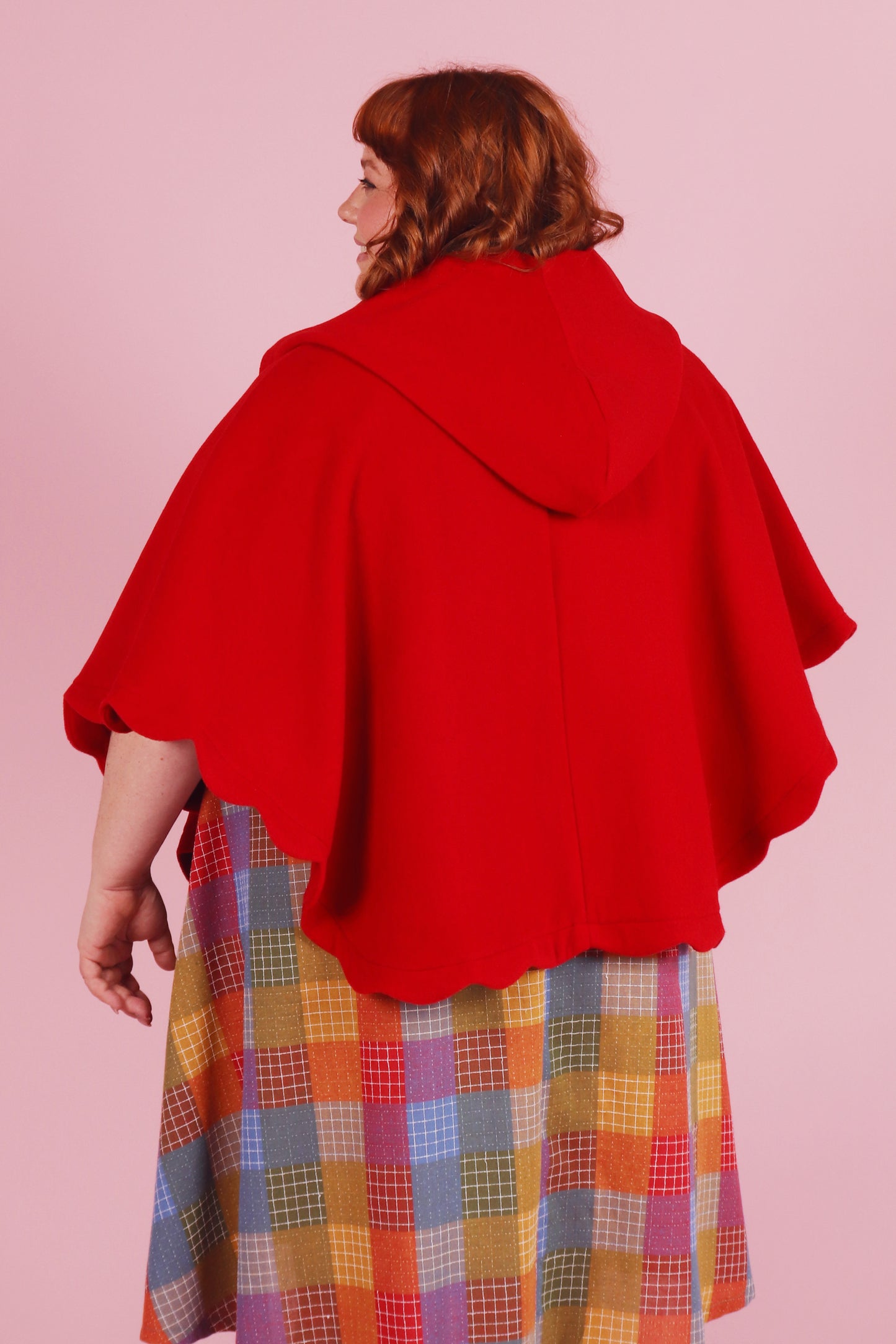 Chelsea Cape Raspberry Hopscotch Plaid