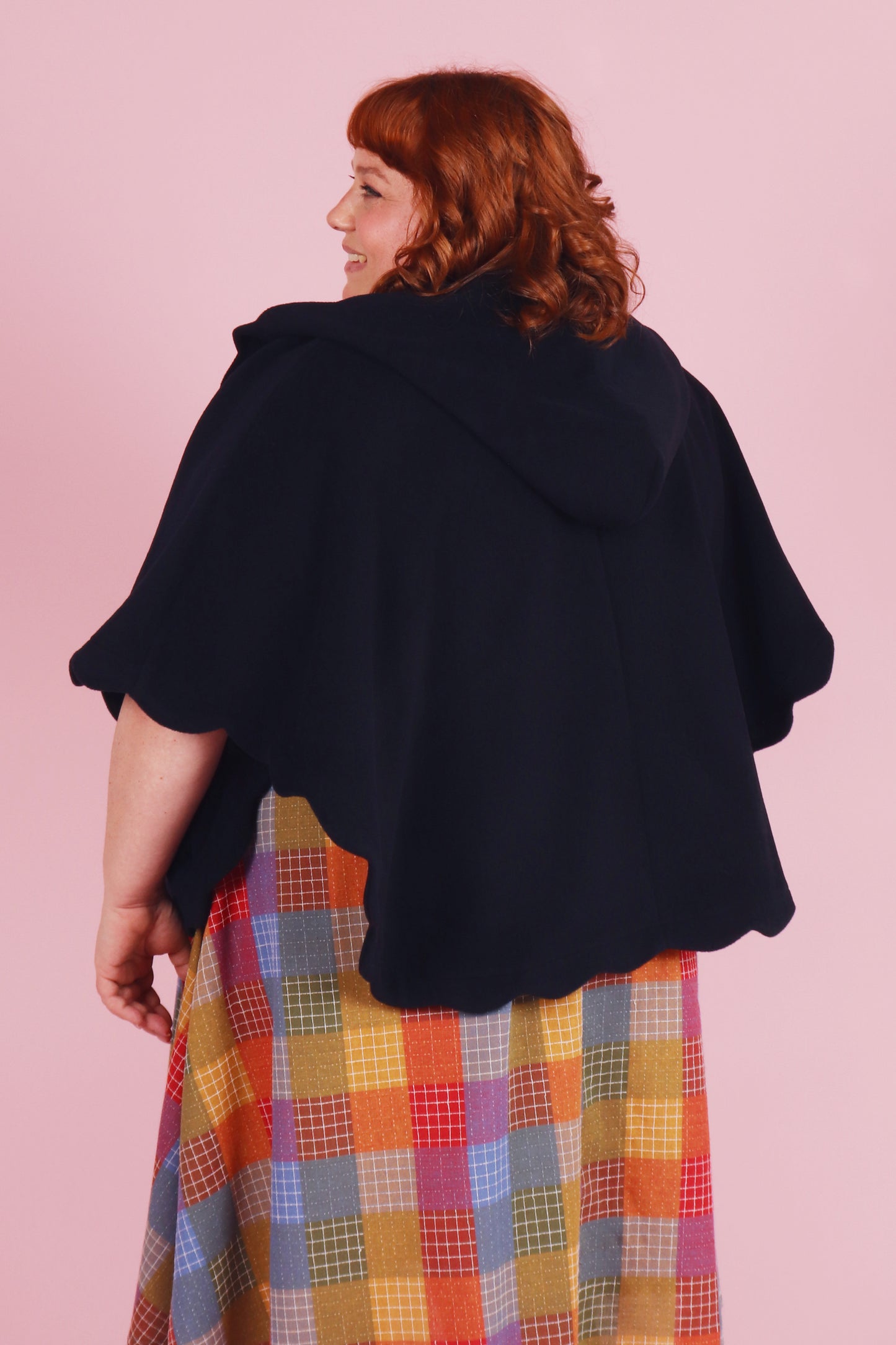 Chelsea Cape Navy Hopscotch Plaid