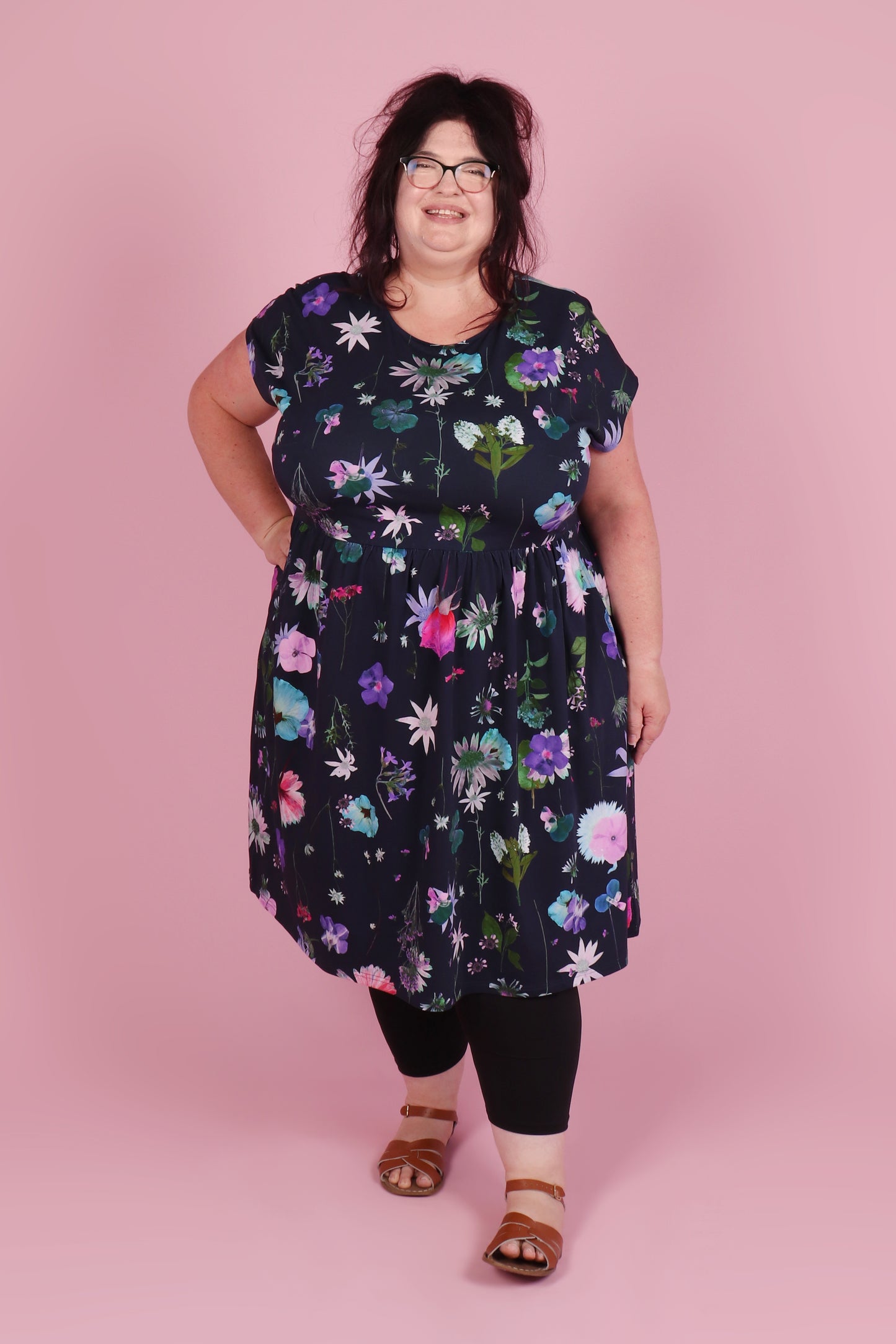 Edie Dress Midi Pressed Flowers