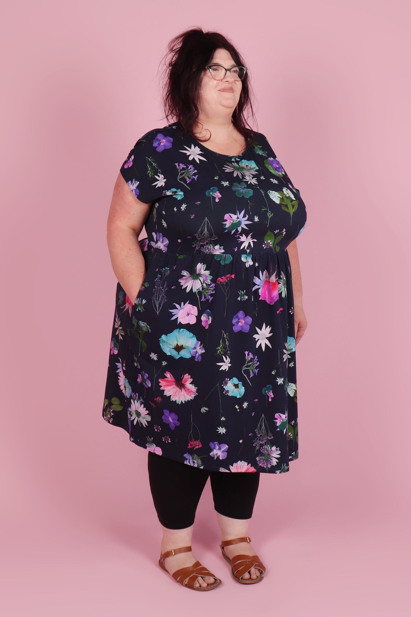 Edie Dress Midi Pressed Flowers