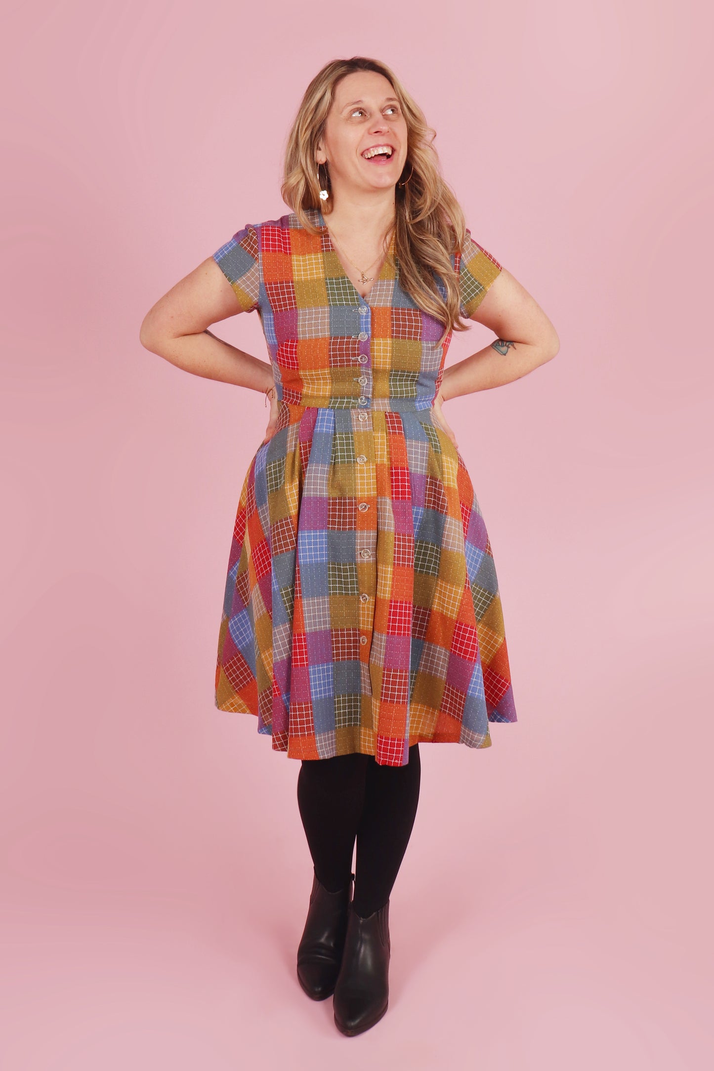Saski Dress Hopscotch Plaid