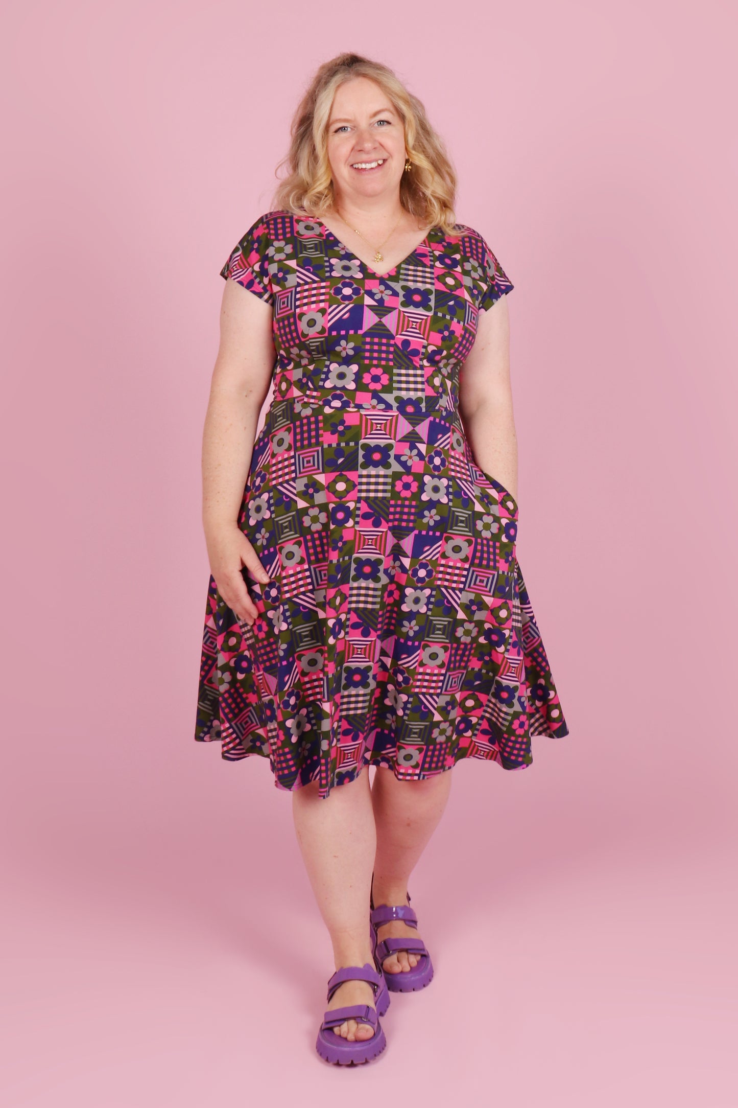 Belinda Jersey Dress Tile Town