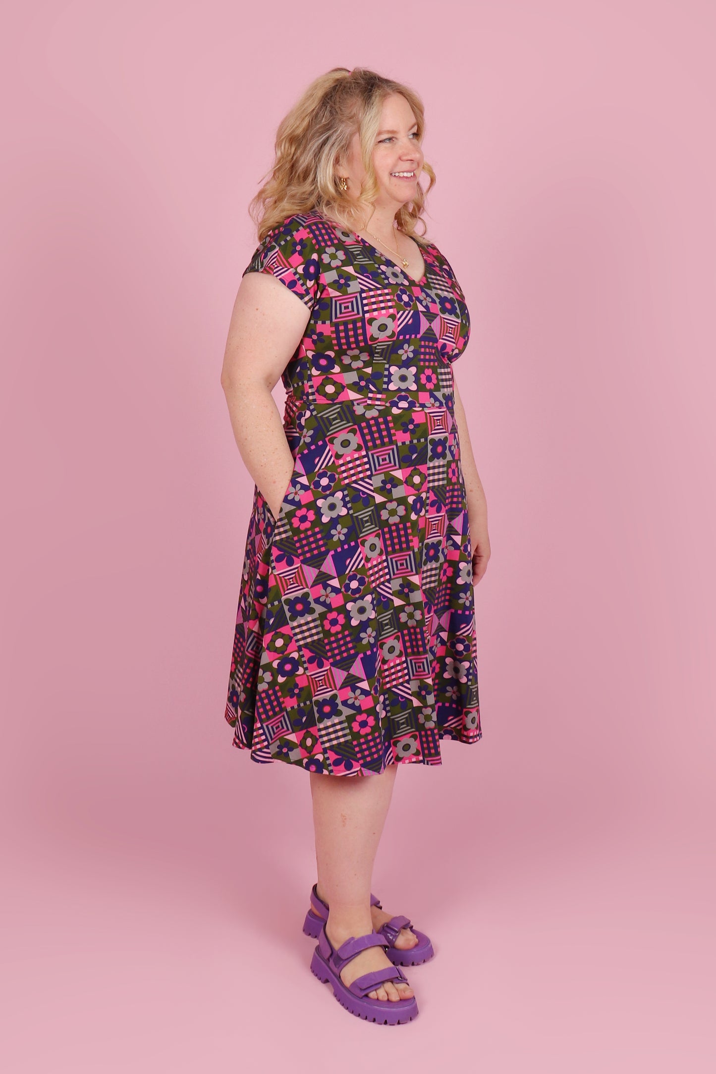 Belinda Jersey Dress Tile Town