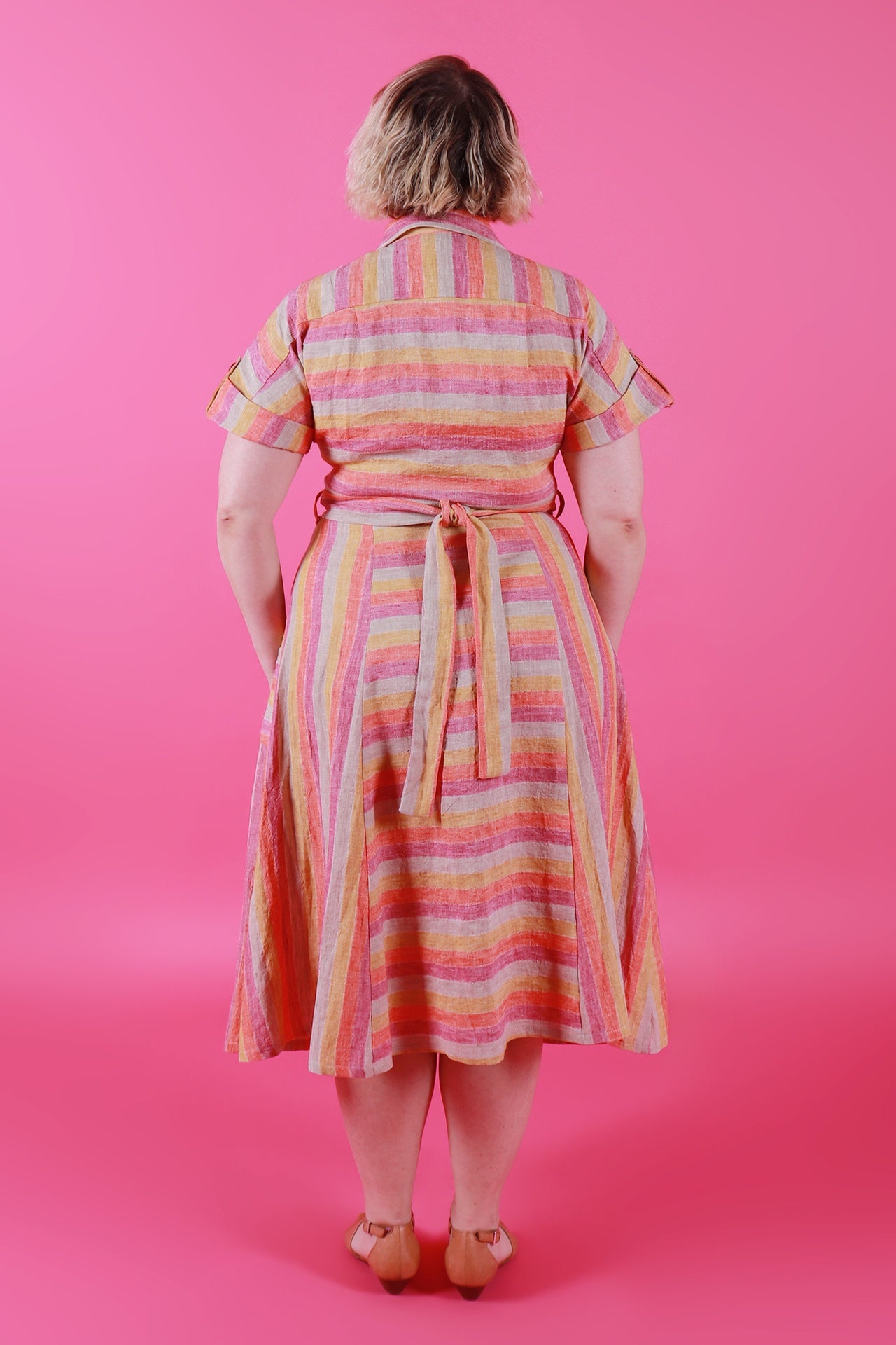 Load image into Gallery viewer, Sabrina Dress Texta Stripe
