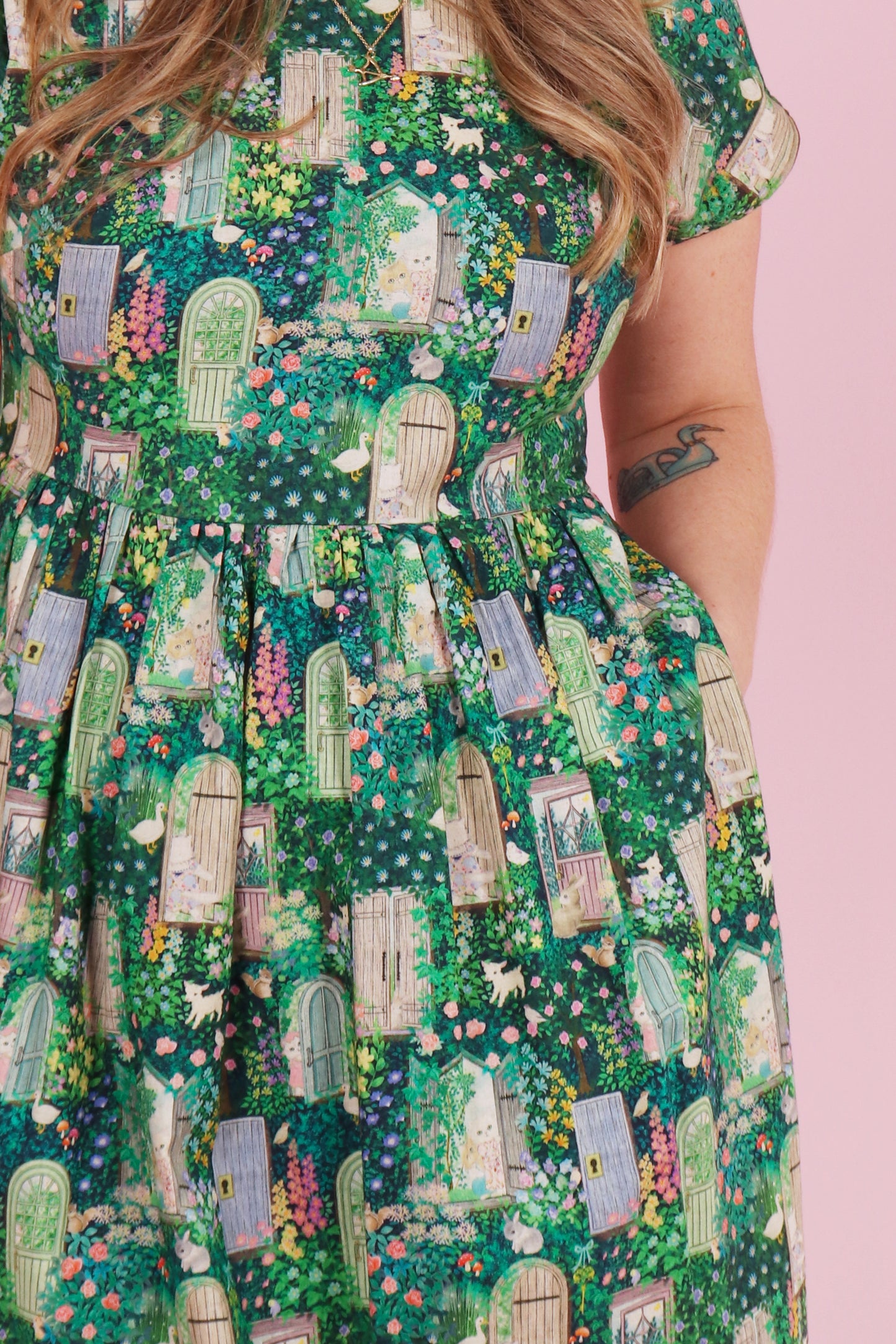 Edie Tie Back Dress Midi Secret Garden