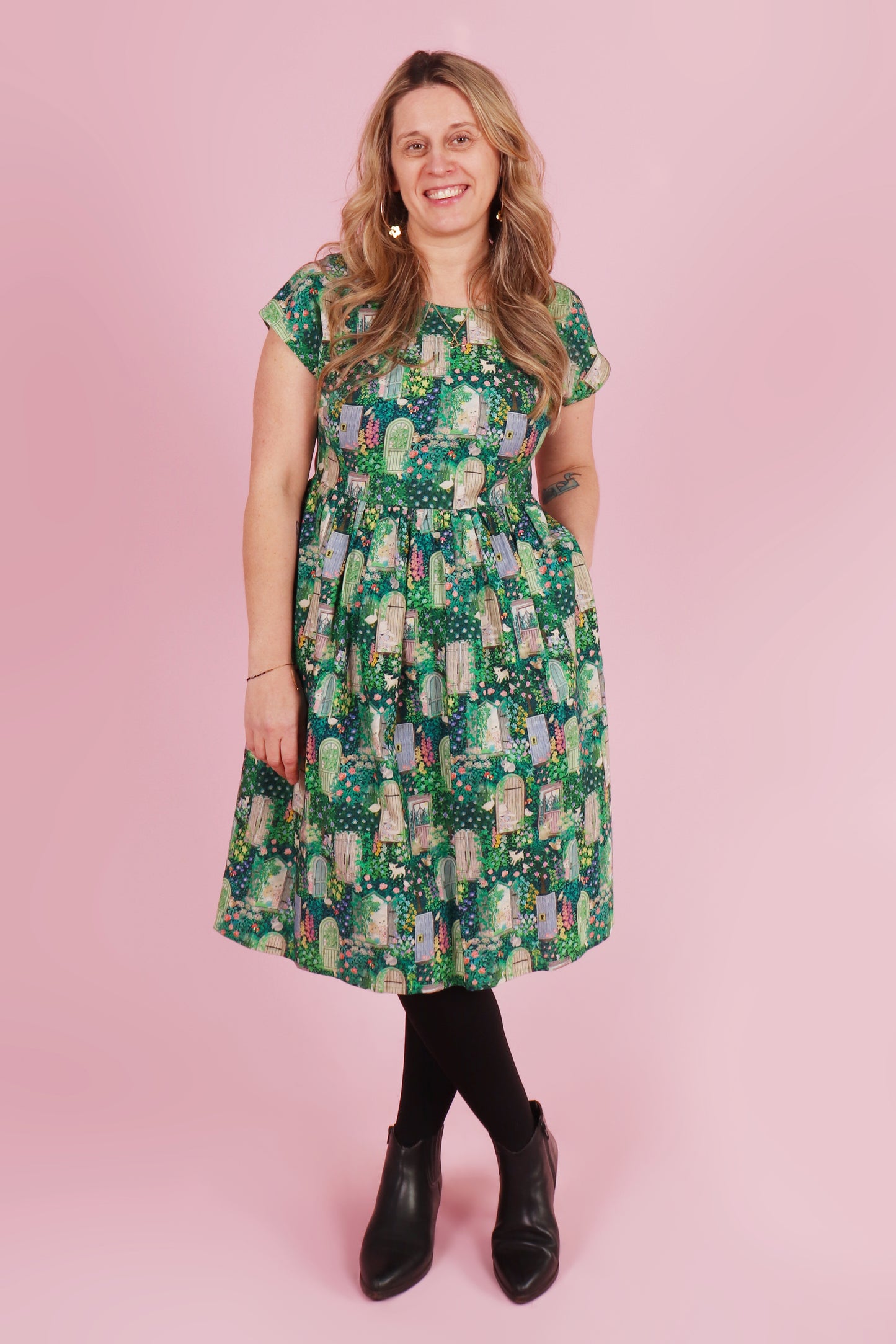 Edie Tie Back Dress Midi Secret Garden