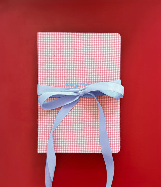 Martina's Signature Ribbon Junk Journal- Fairy Floss Pink Gingham