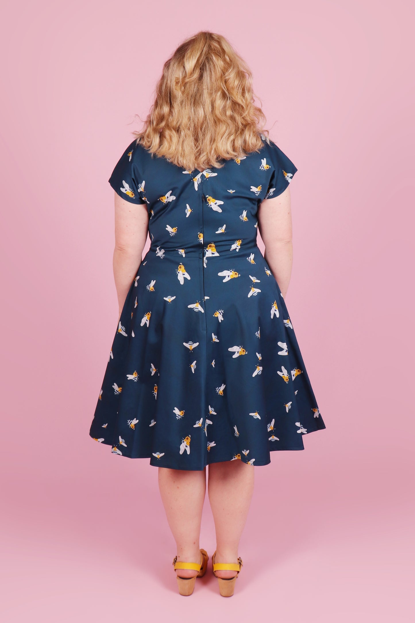 Belinda Dress Native Bees Navy