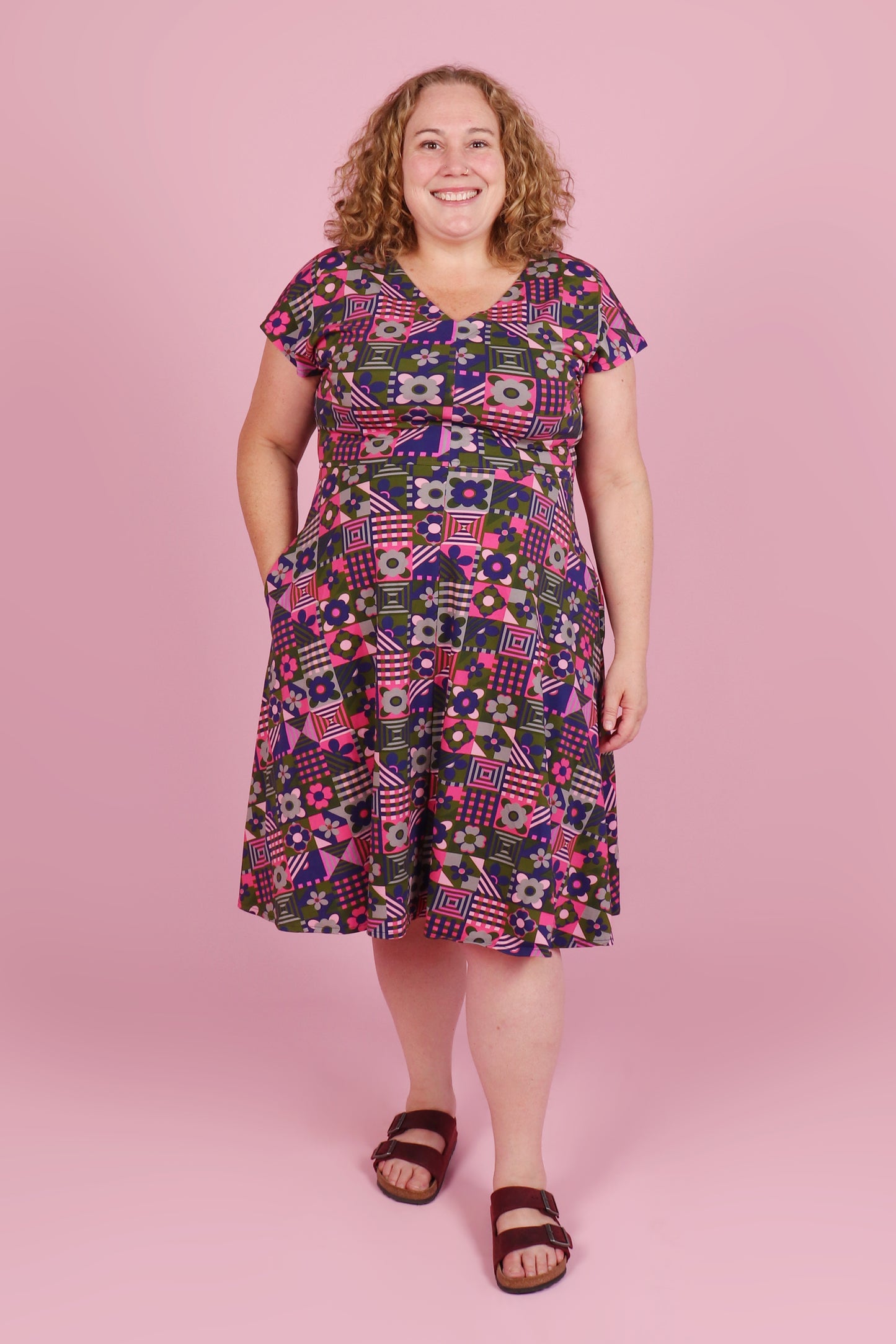 Belinda Jersey Dress Tile Town