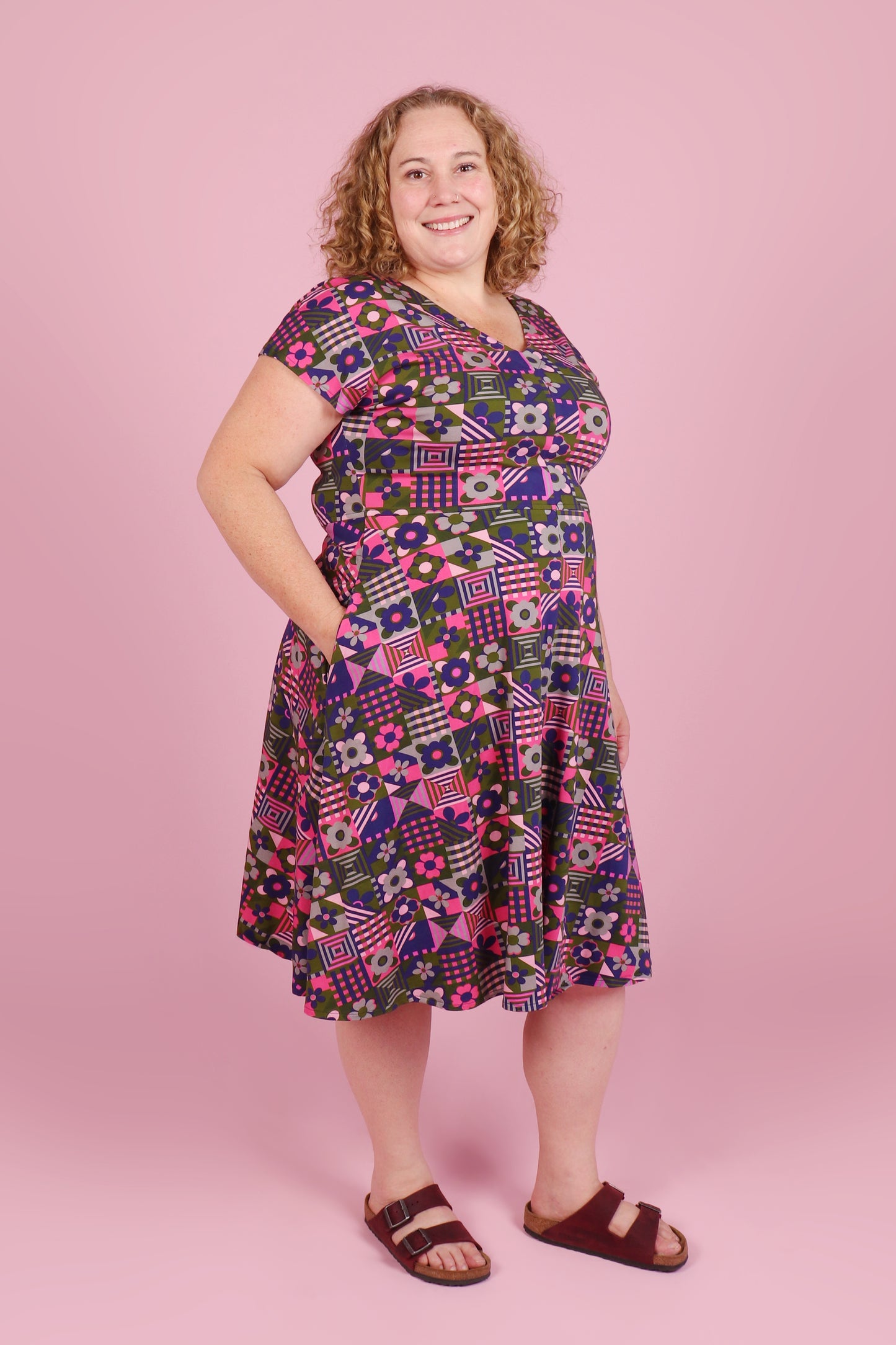 Belinda Jersey Dress Tile Town