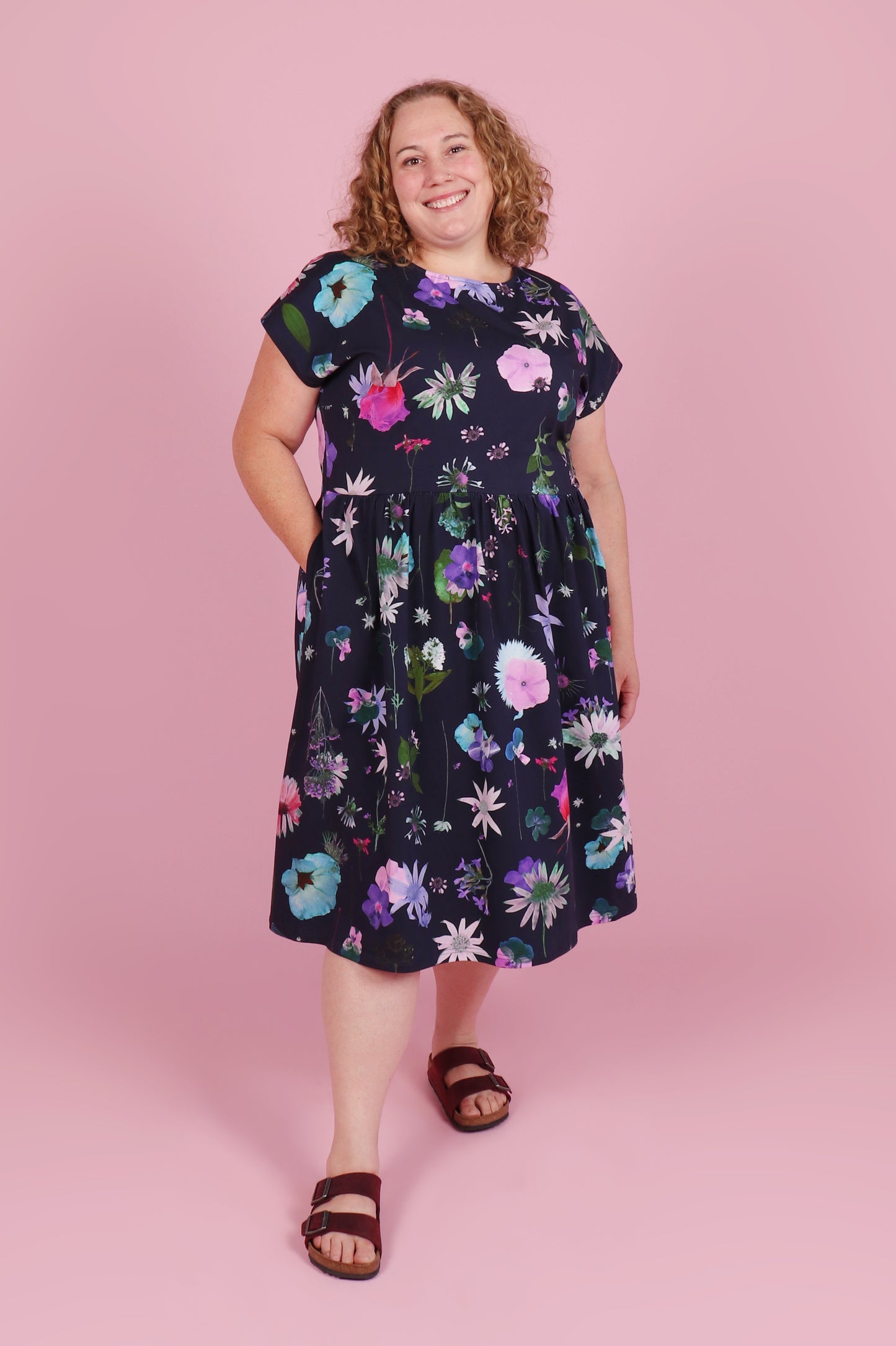 Edie Dress Midi Pressed Flowers