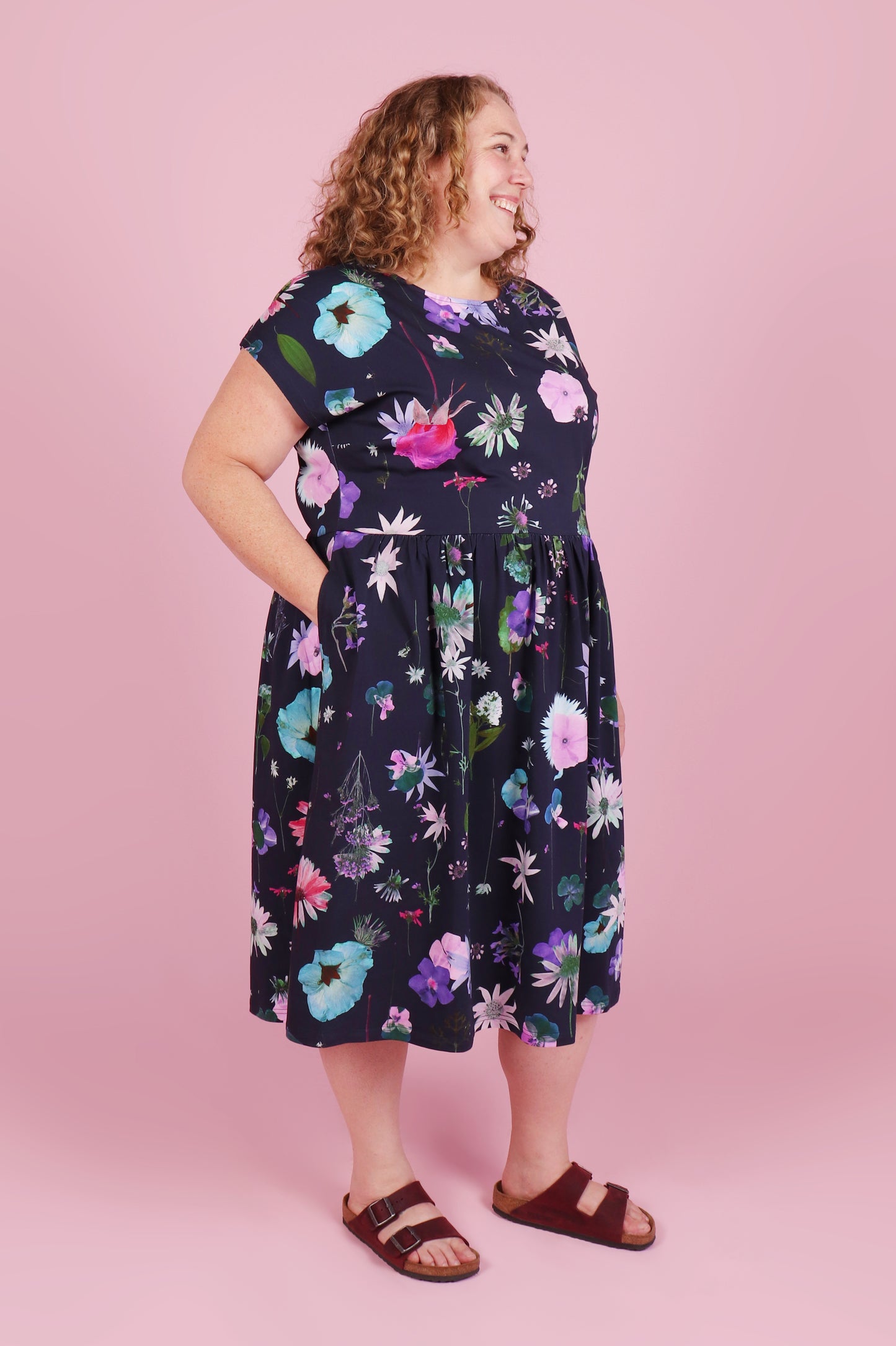 Edie Dress Midi Pressed Flowers