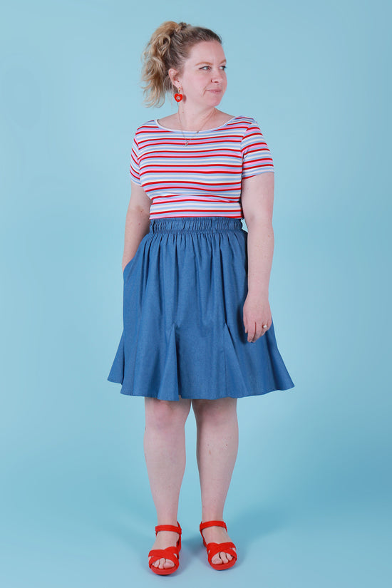Load image into Gallery viewer, Gillian Skirt Chambray
