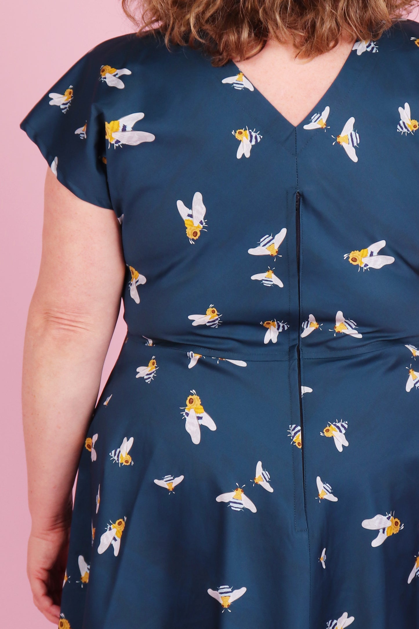 Belinda Dress Native Bees Navy