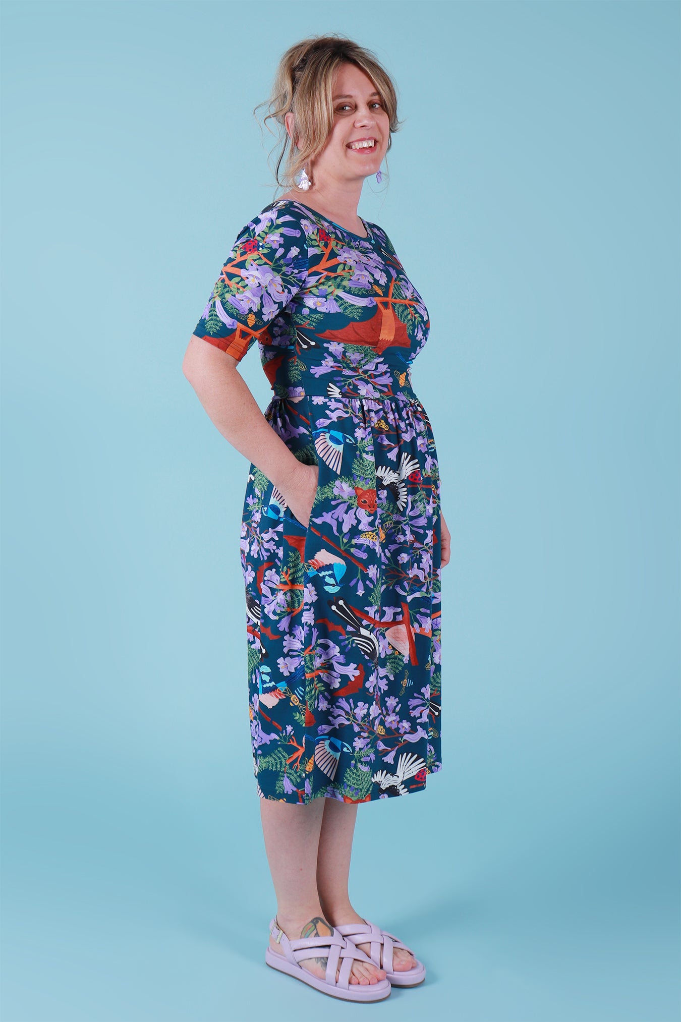 Load image into Gallery viewer, Winnie Reversible Dress Jacaranda
