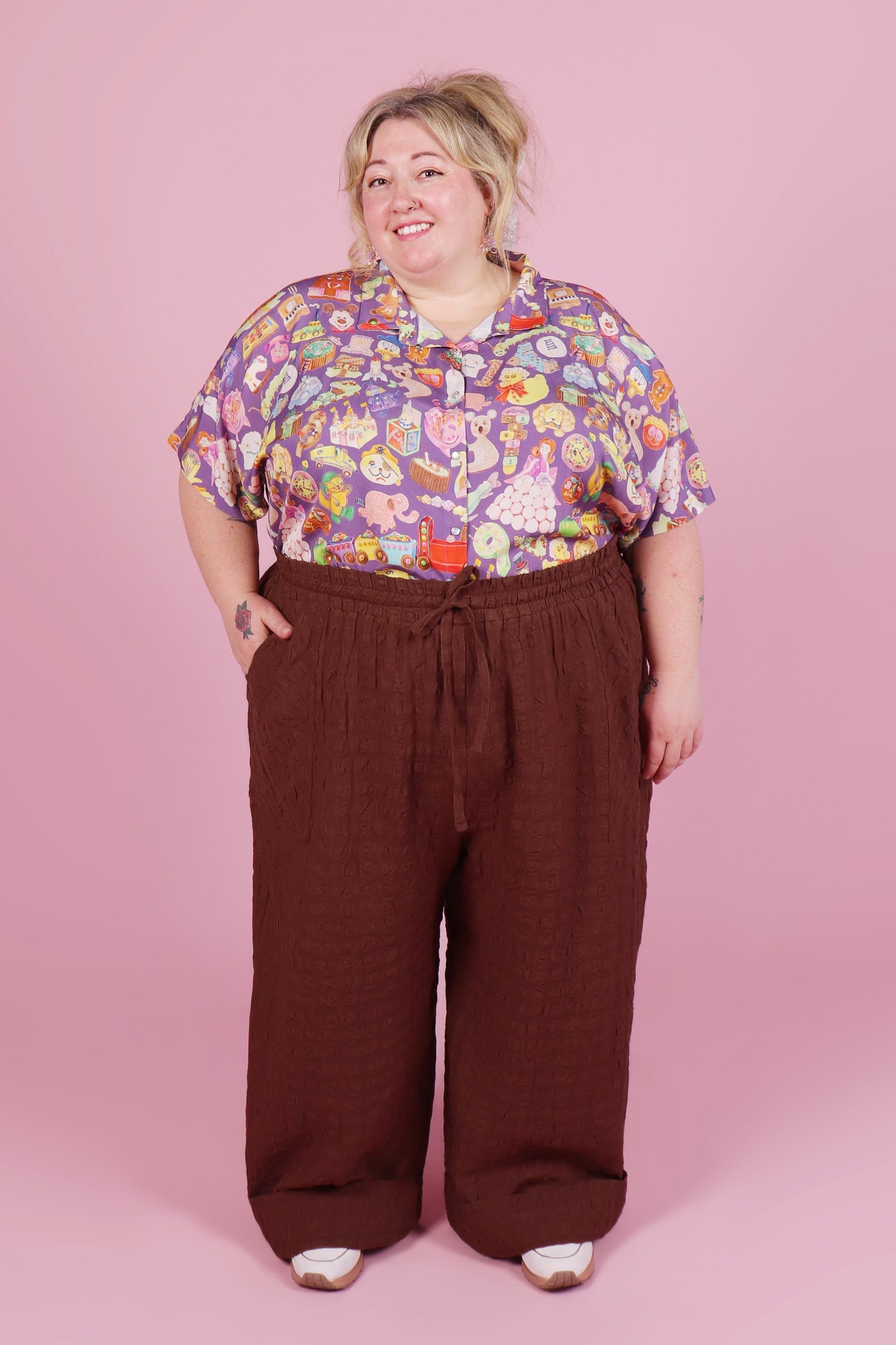 Paloma Pants Chocolate Seersucker