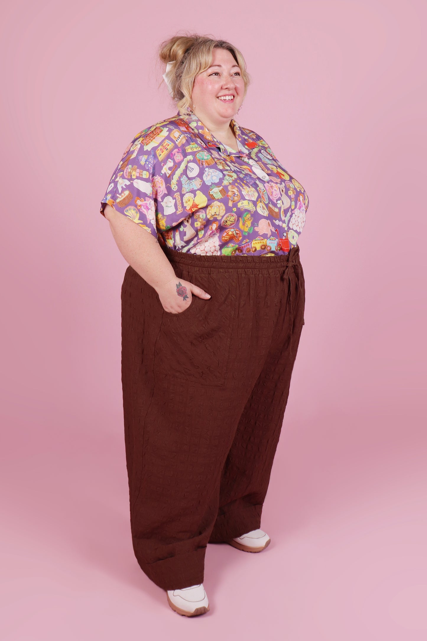 Paloma Pants Chocolate Seersucker