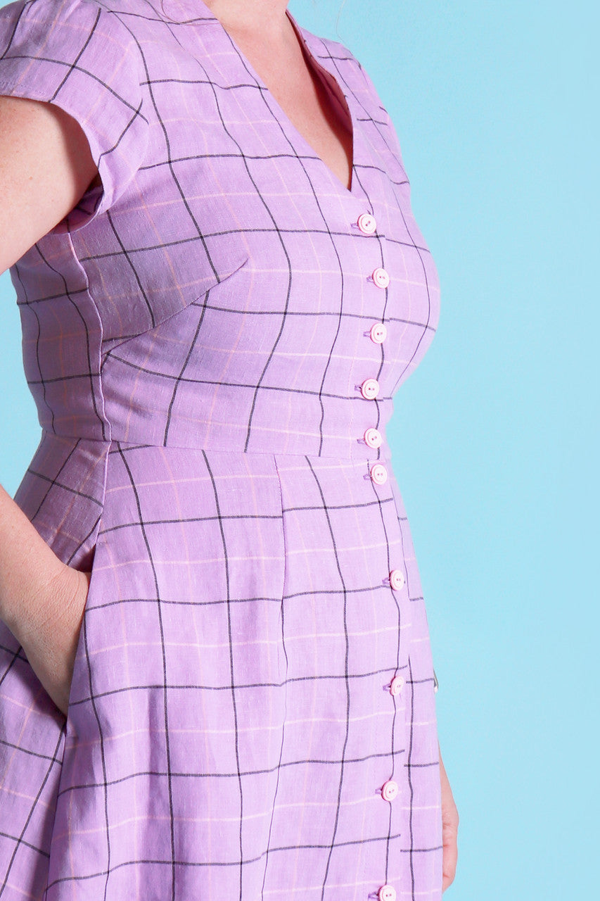 Saski Sister Dress Lilac Plaid