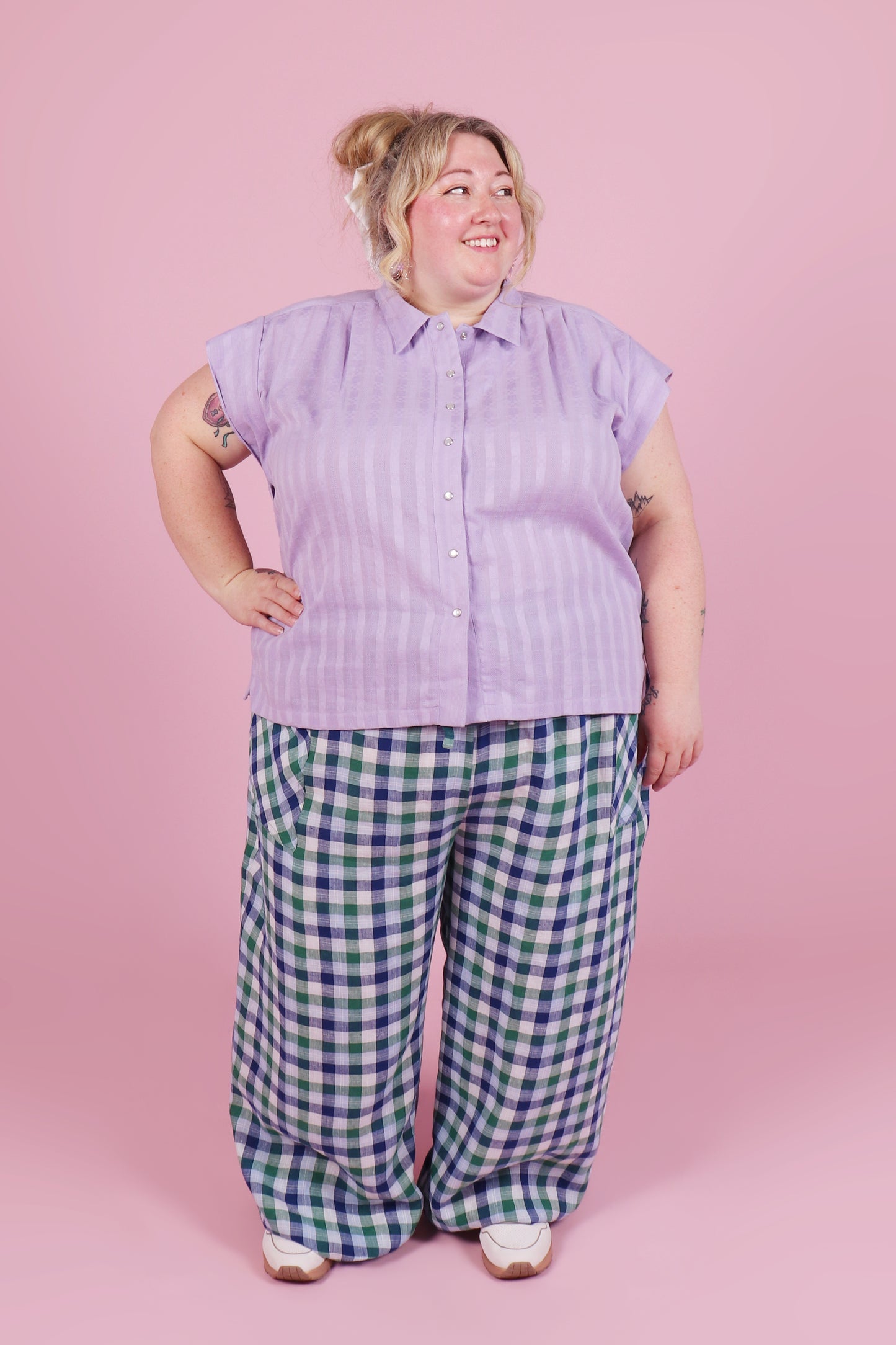 Paloma Pants Spearmint Plaid