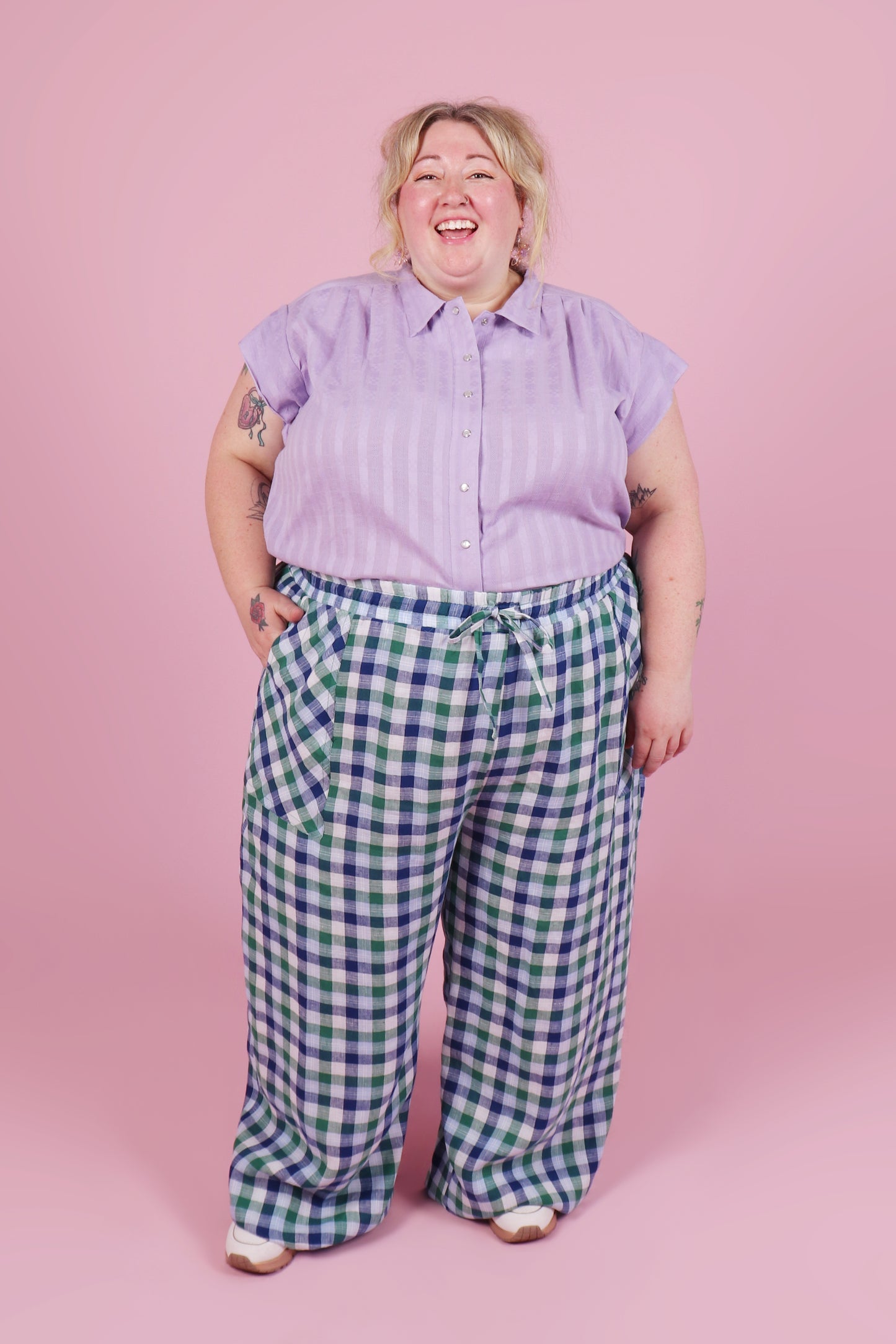 Paloma Pants Spearmint Plaid