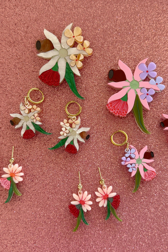 Bruny Island Bouquet Brooch Pink
