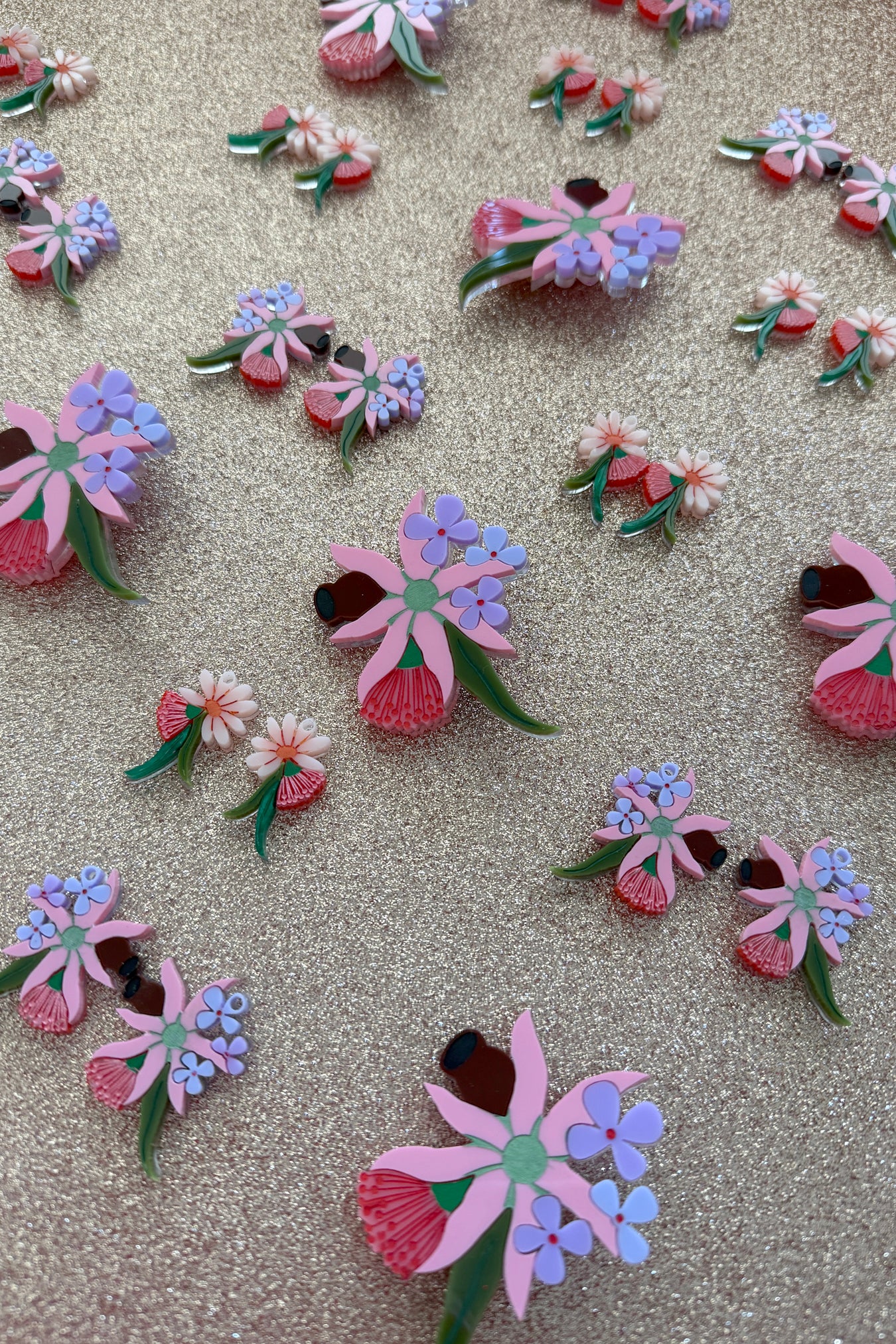 Bruny Island Bouquet Brooch Pink