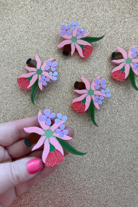 Bruny Island Bouquet Brooch Pink