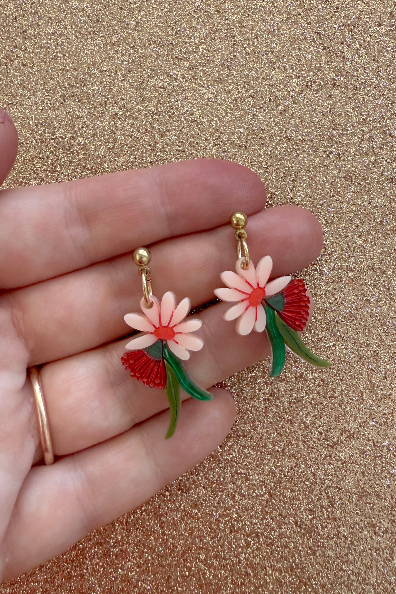 Bruny Island Posie Earrings Red