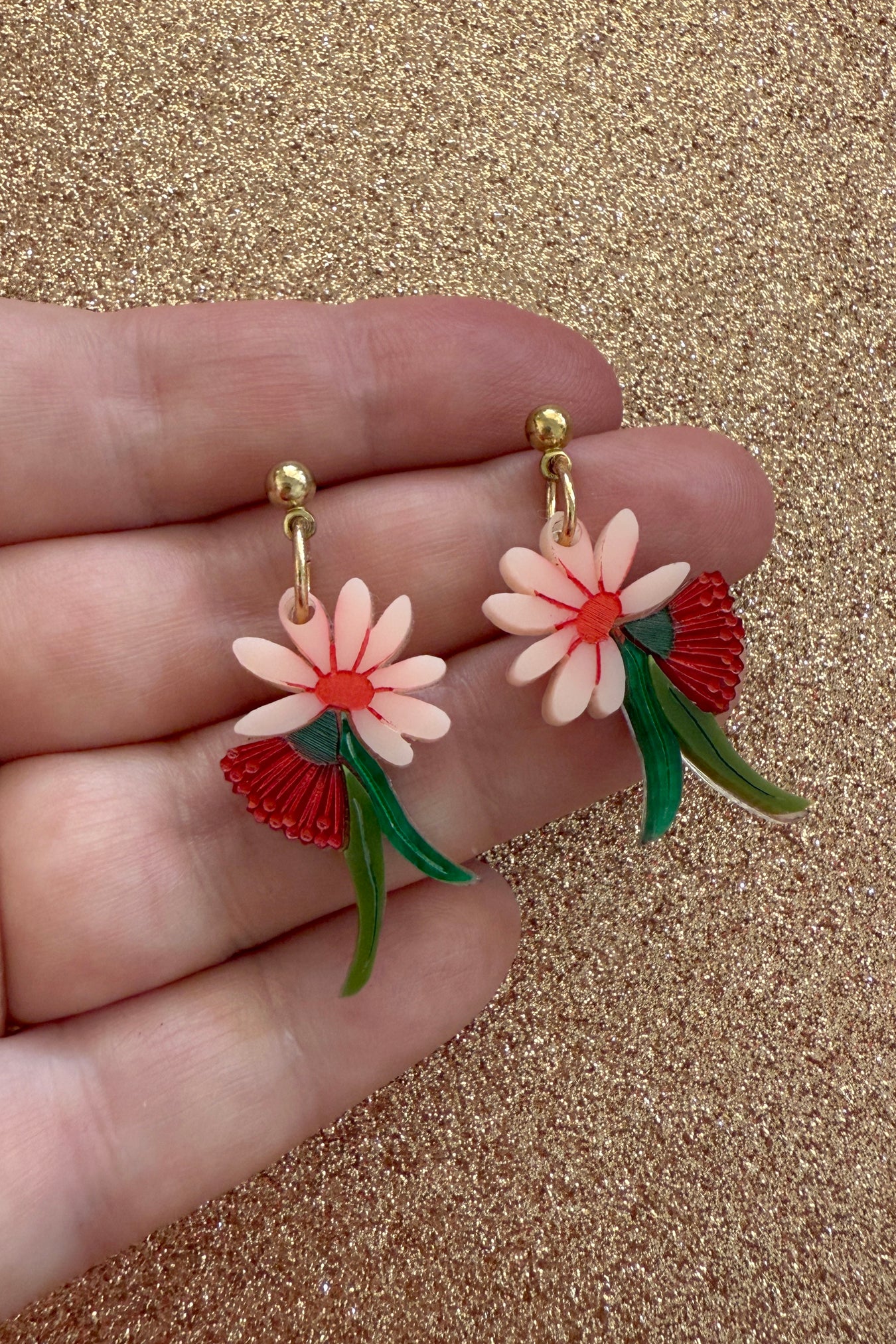 Bruny Island Posie Earrings Red