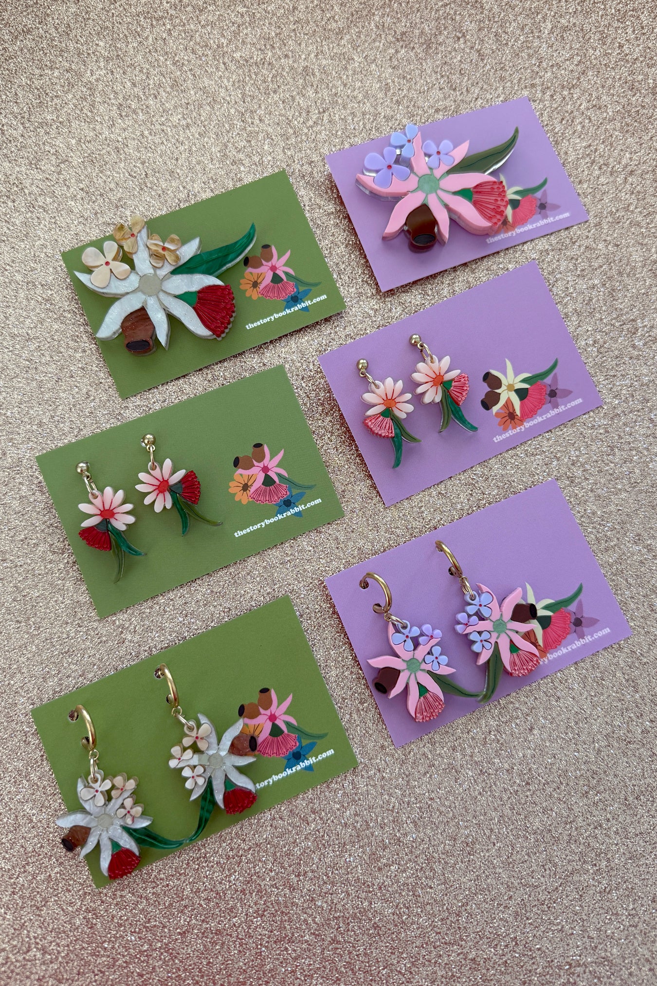 Bruny Island Bouquet Brooch Pink