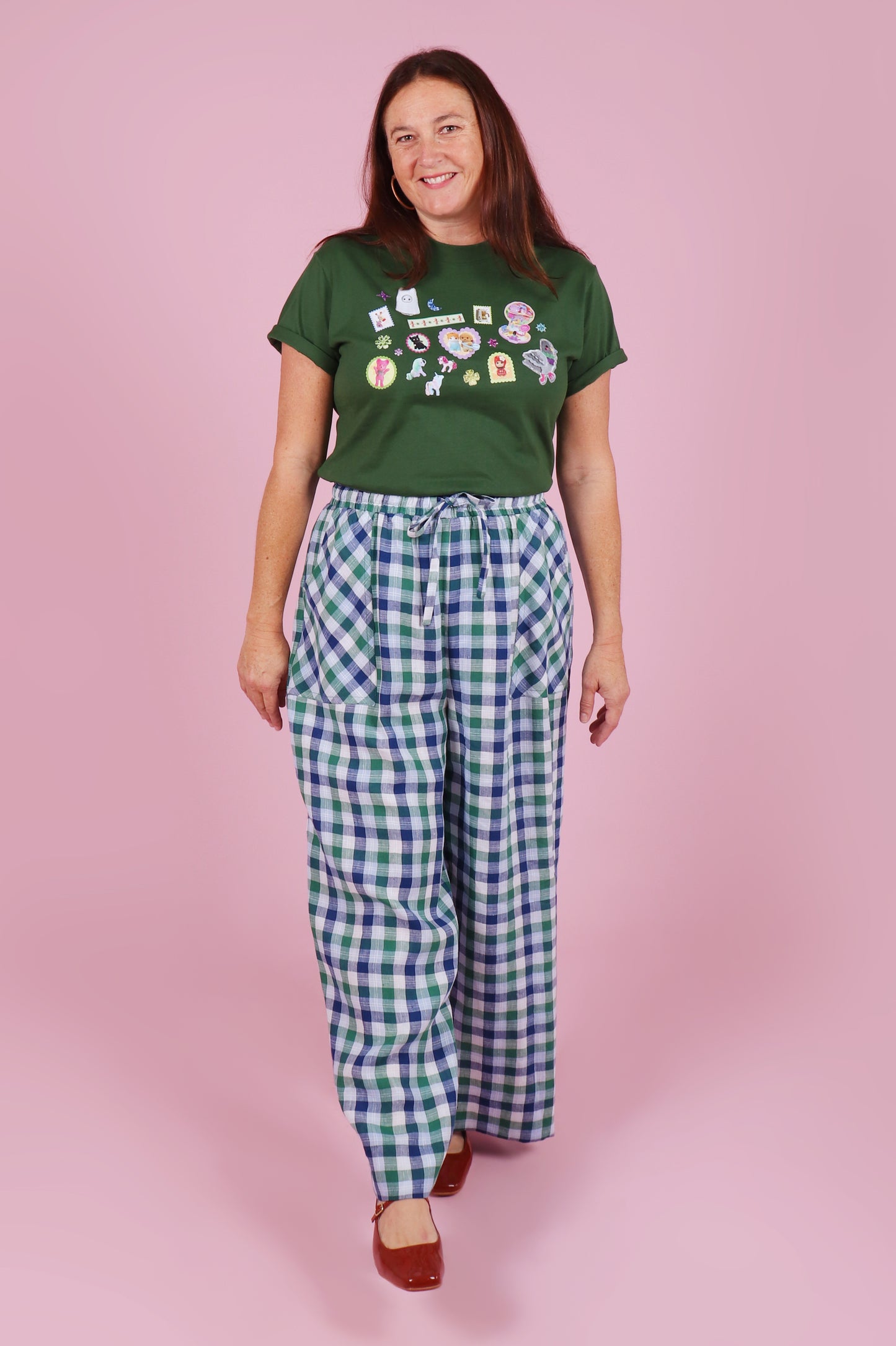 Paloma Pants Spearmint Plaid
