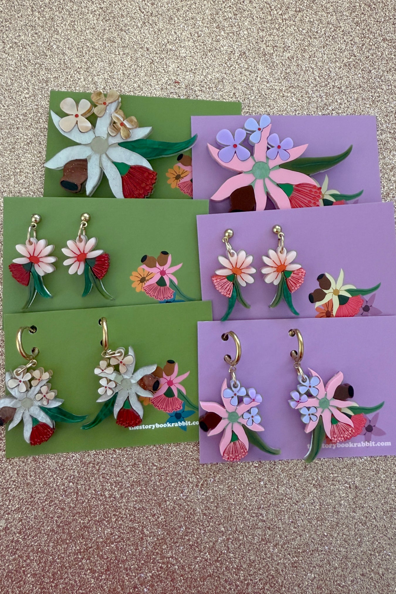 Bruny Island Bouquet Brooch Pink