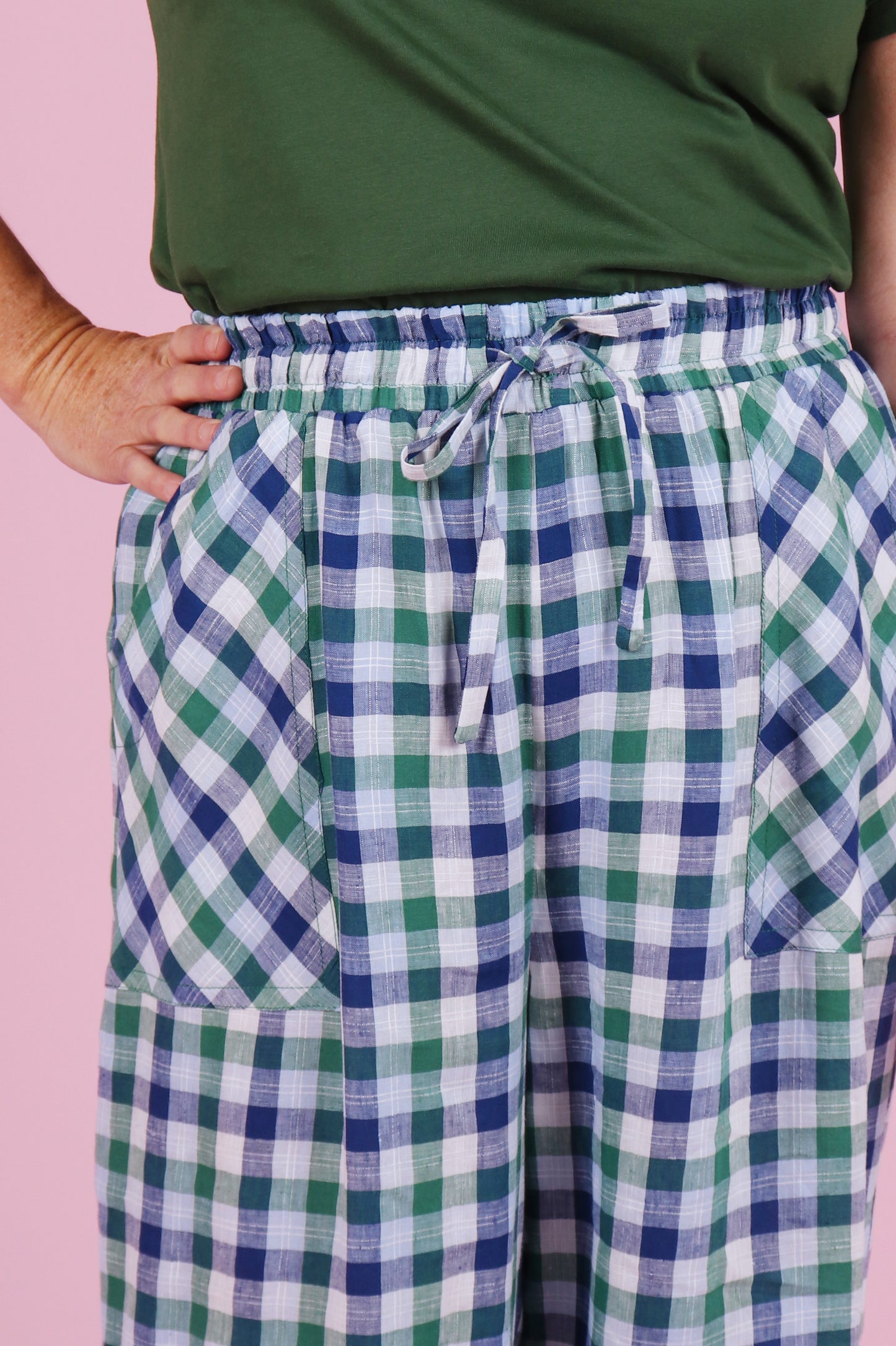Paloma Pants Spearmint Plaid