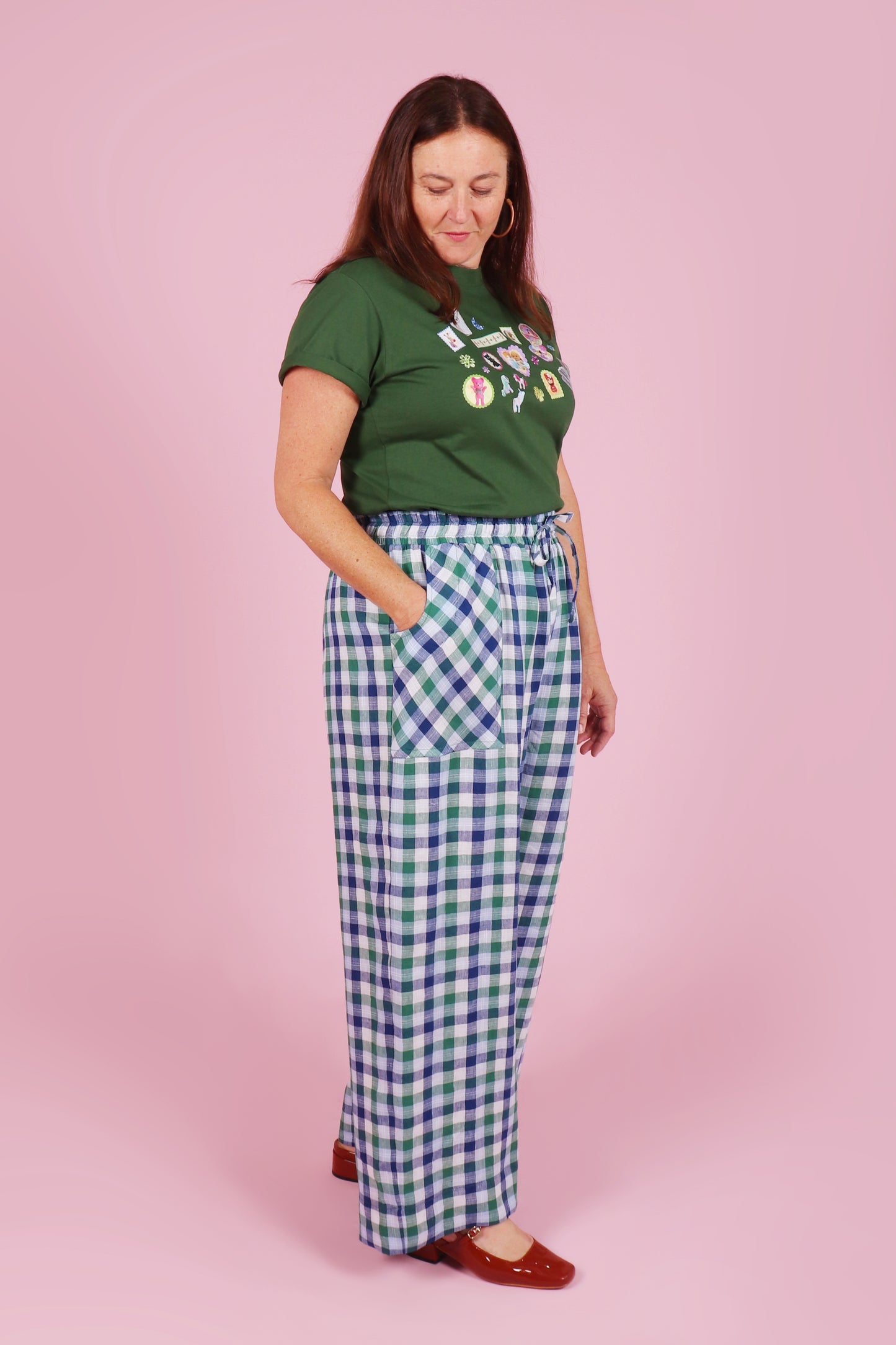 Paloma Pants Spearmint Plaid