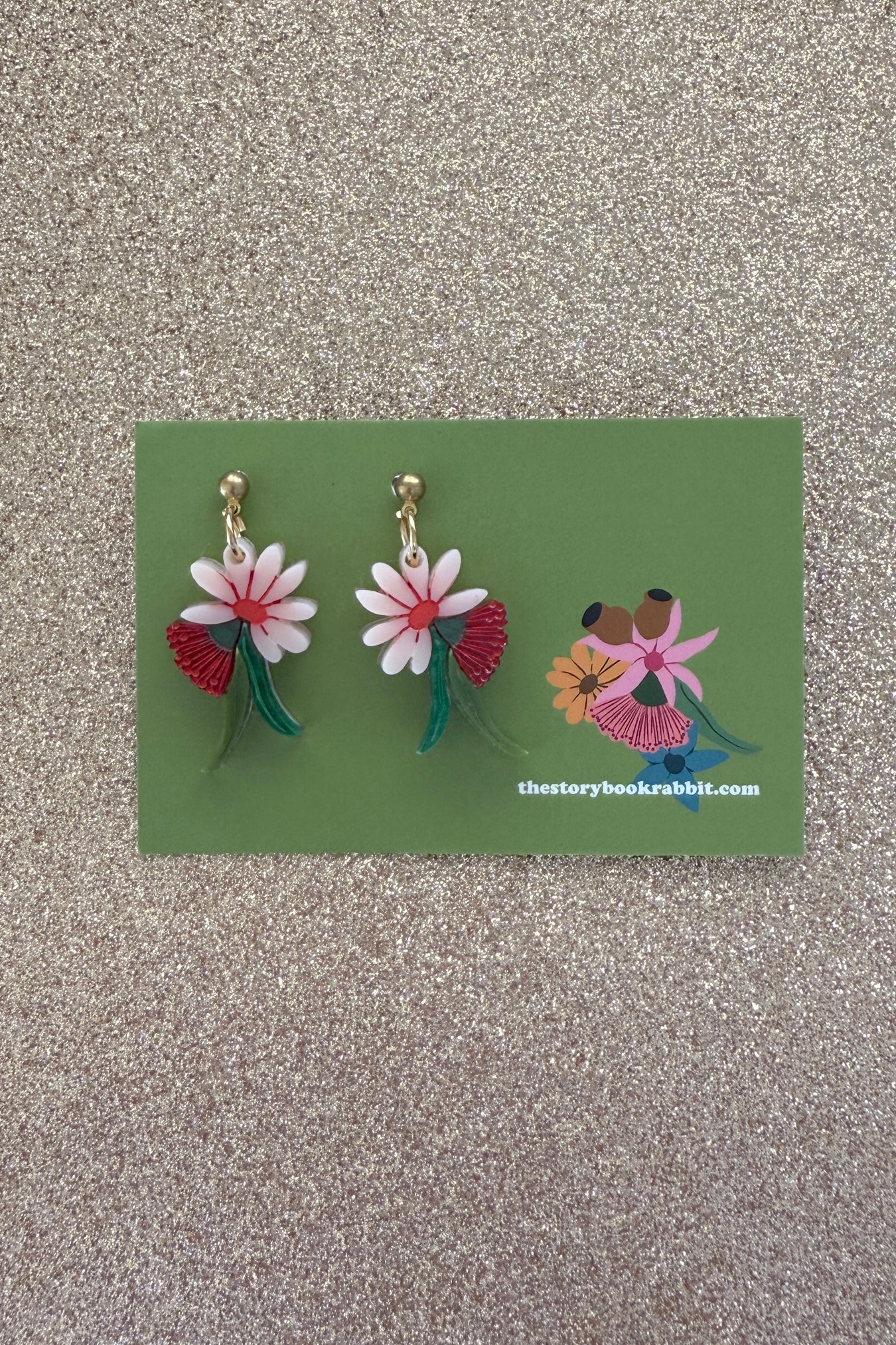 Bruny Island Posie Earrings Red