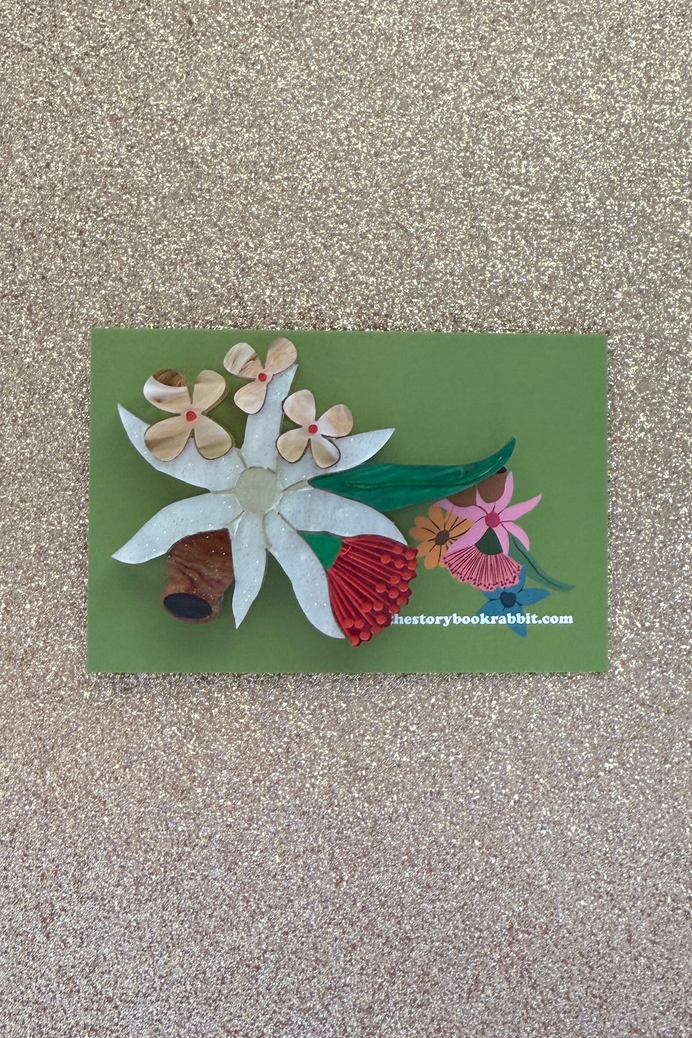 Bruny Island Bouquet Brooch White