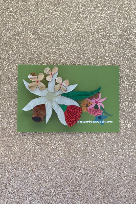 Bruny Island Bouquet Brooch White