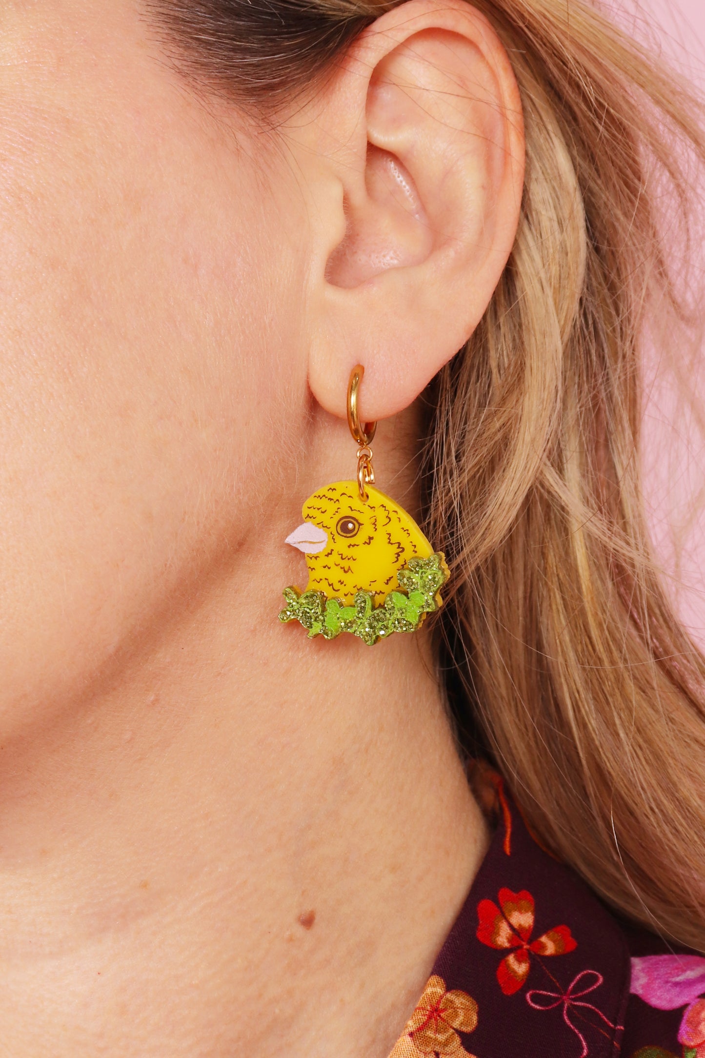 Canary Wreath Earrings Yellow