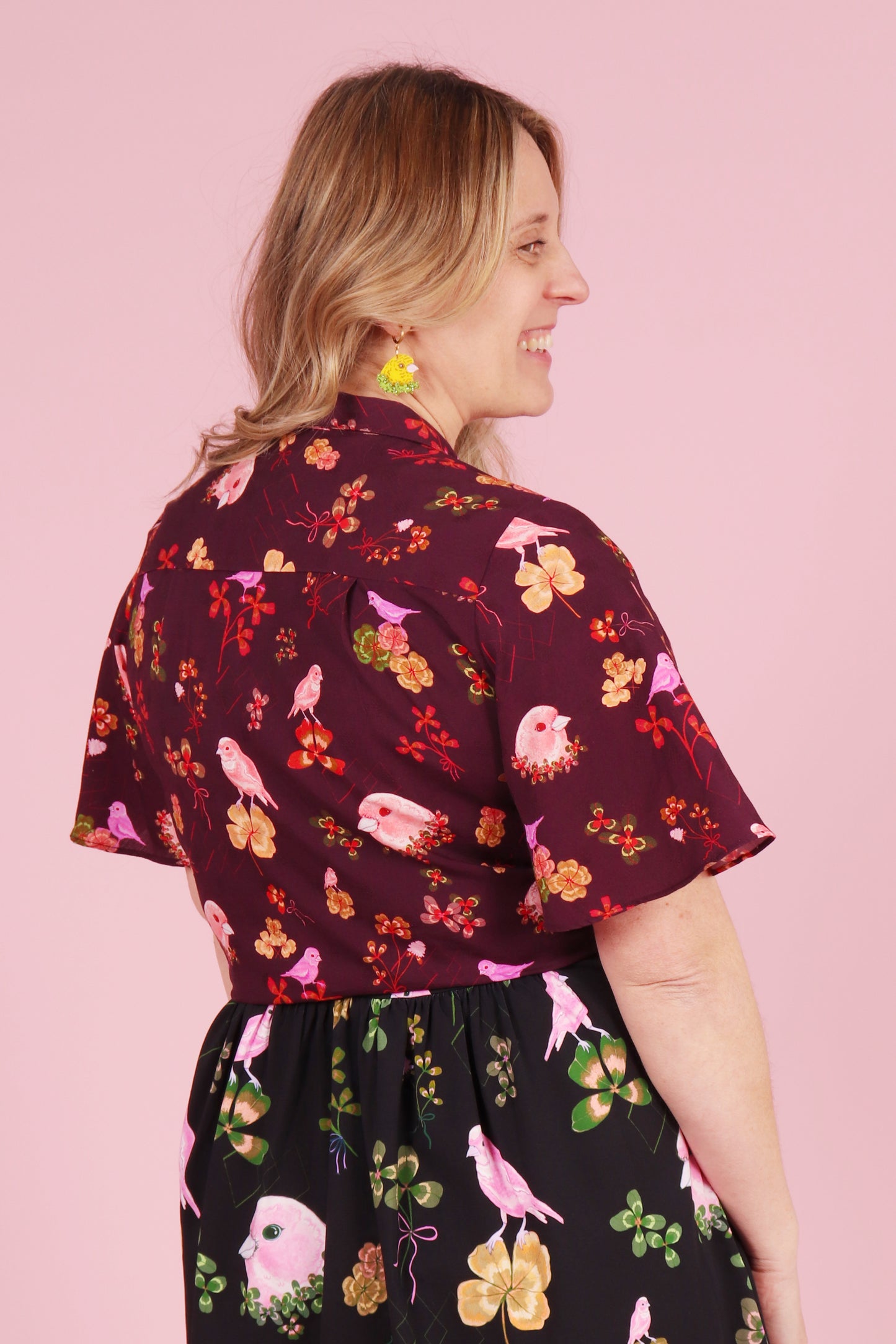 Beatrix Shirt Canaries and Clover