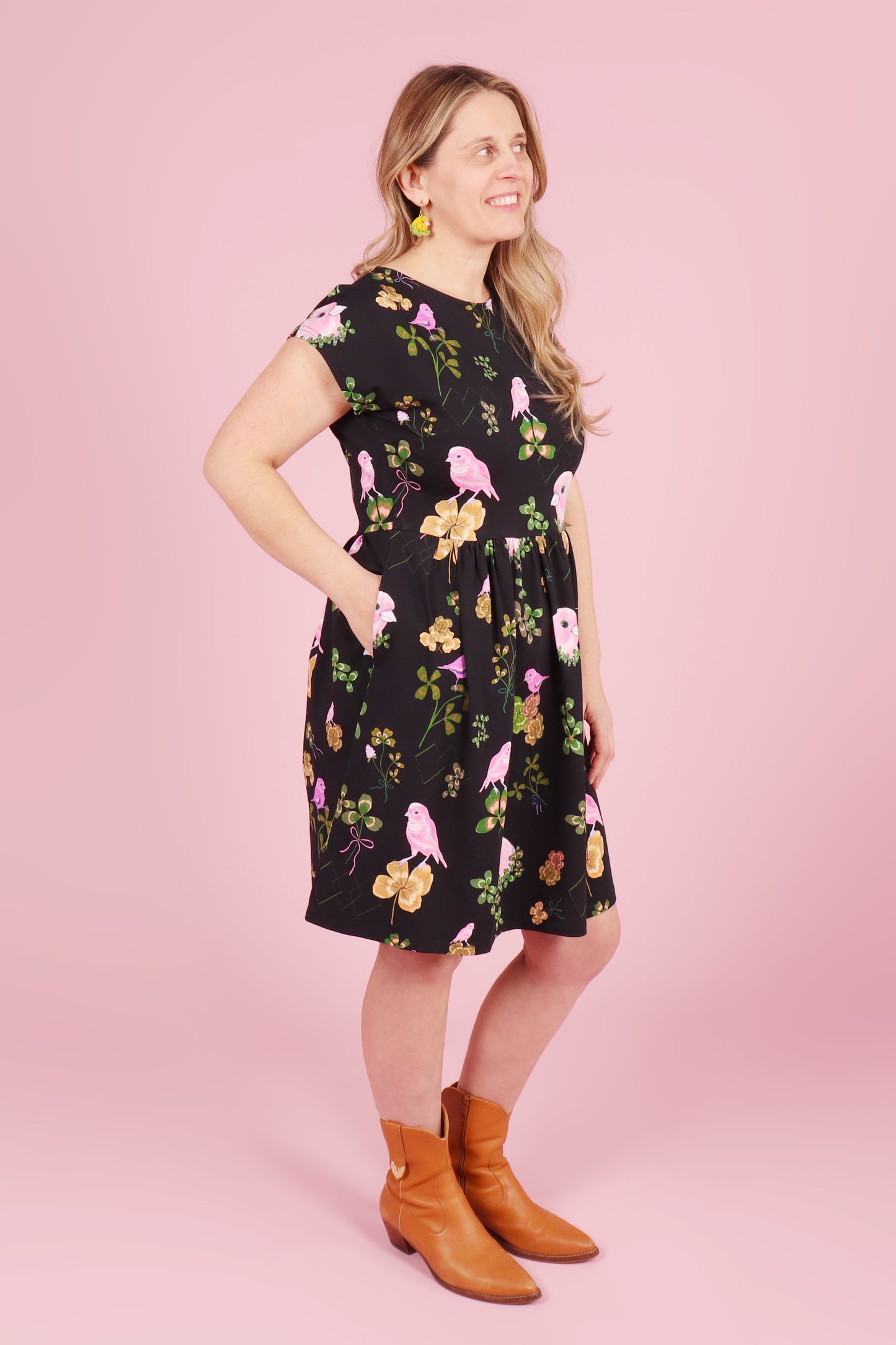Edie Dress Canaries and Clover