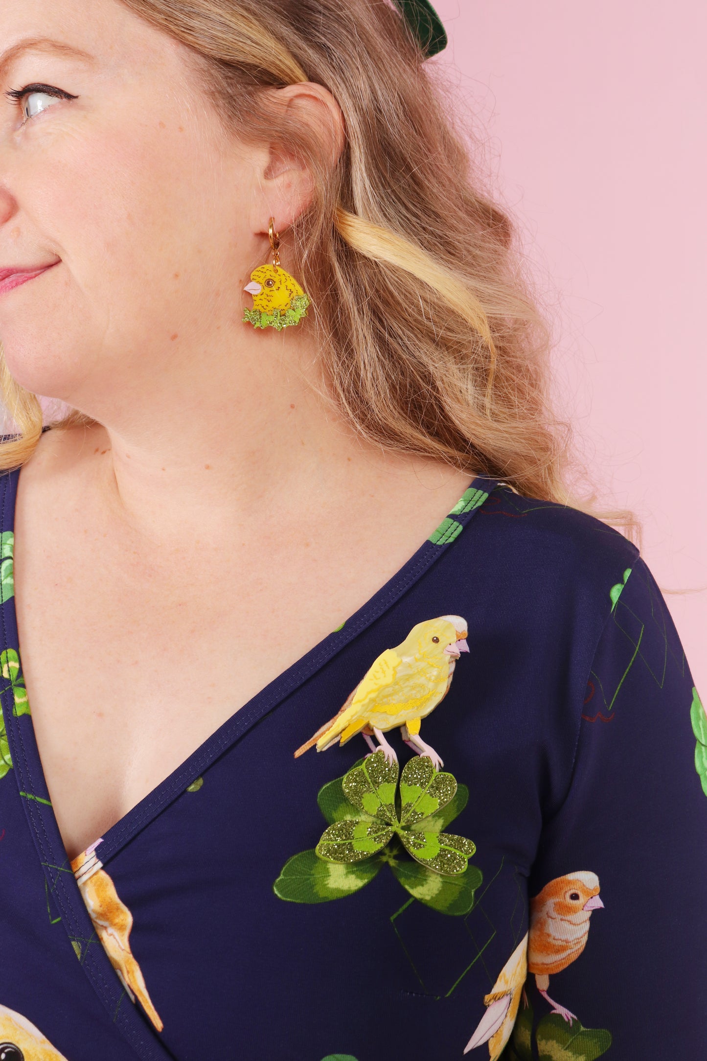 Canary Clover Brooch Yellow