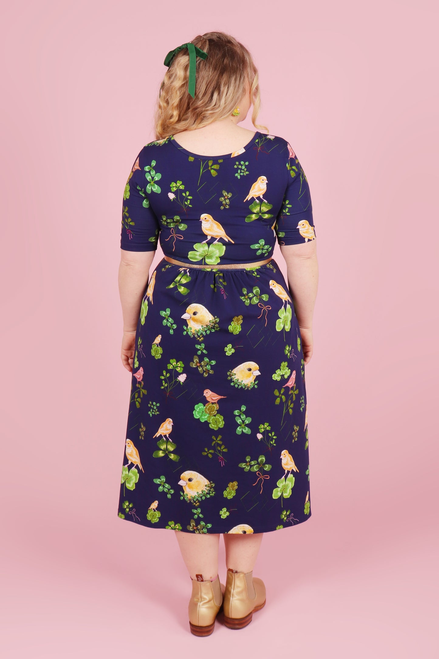 Winnie Reversible Dress Canaries and Clover